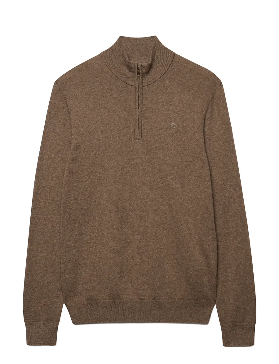 Superdry - ESS LW WOOL BLEND 1/2 ZIP - halfzip strik - biscuit brown marl - 1
