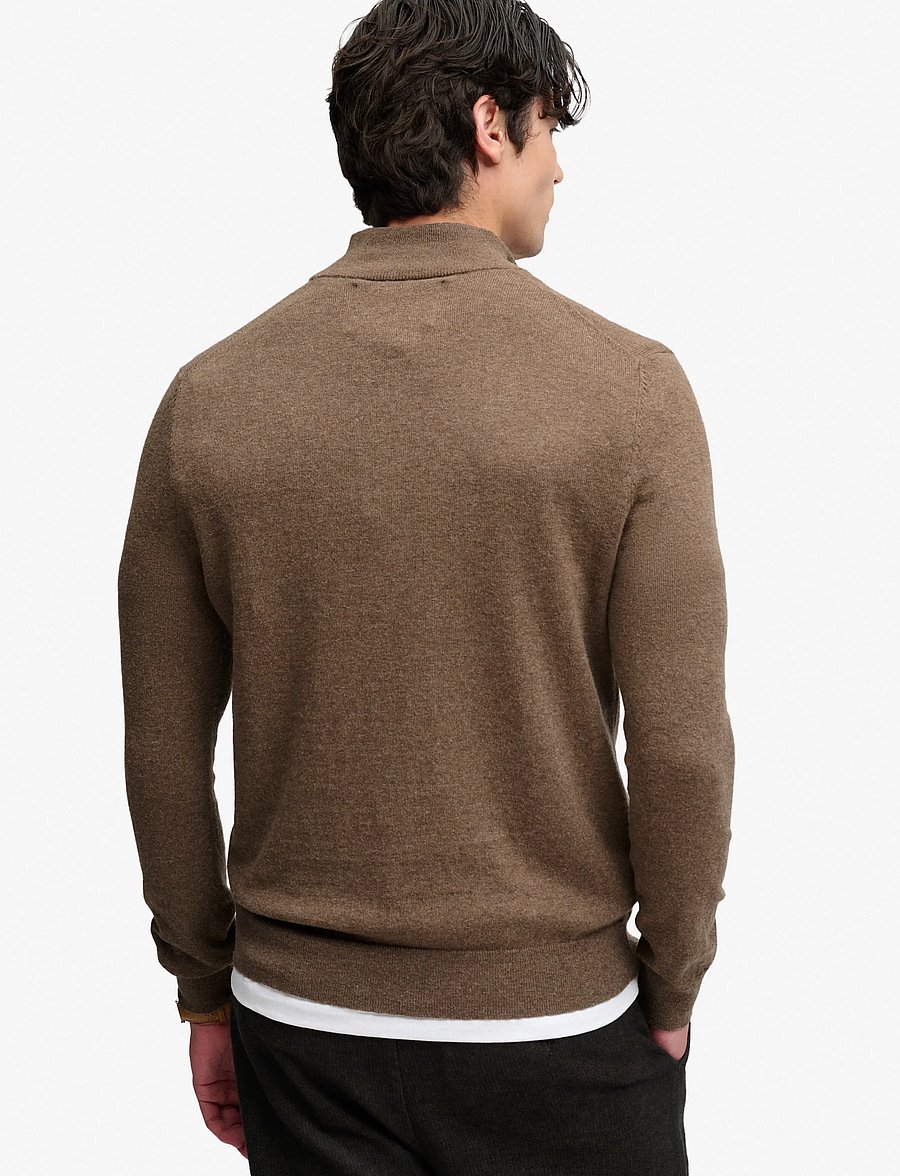 Superdry - ESS LW WOOL BLEND 1/2 ZIP - halfzip strik - biscuit brown marl - 3
