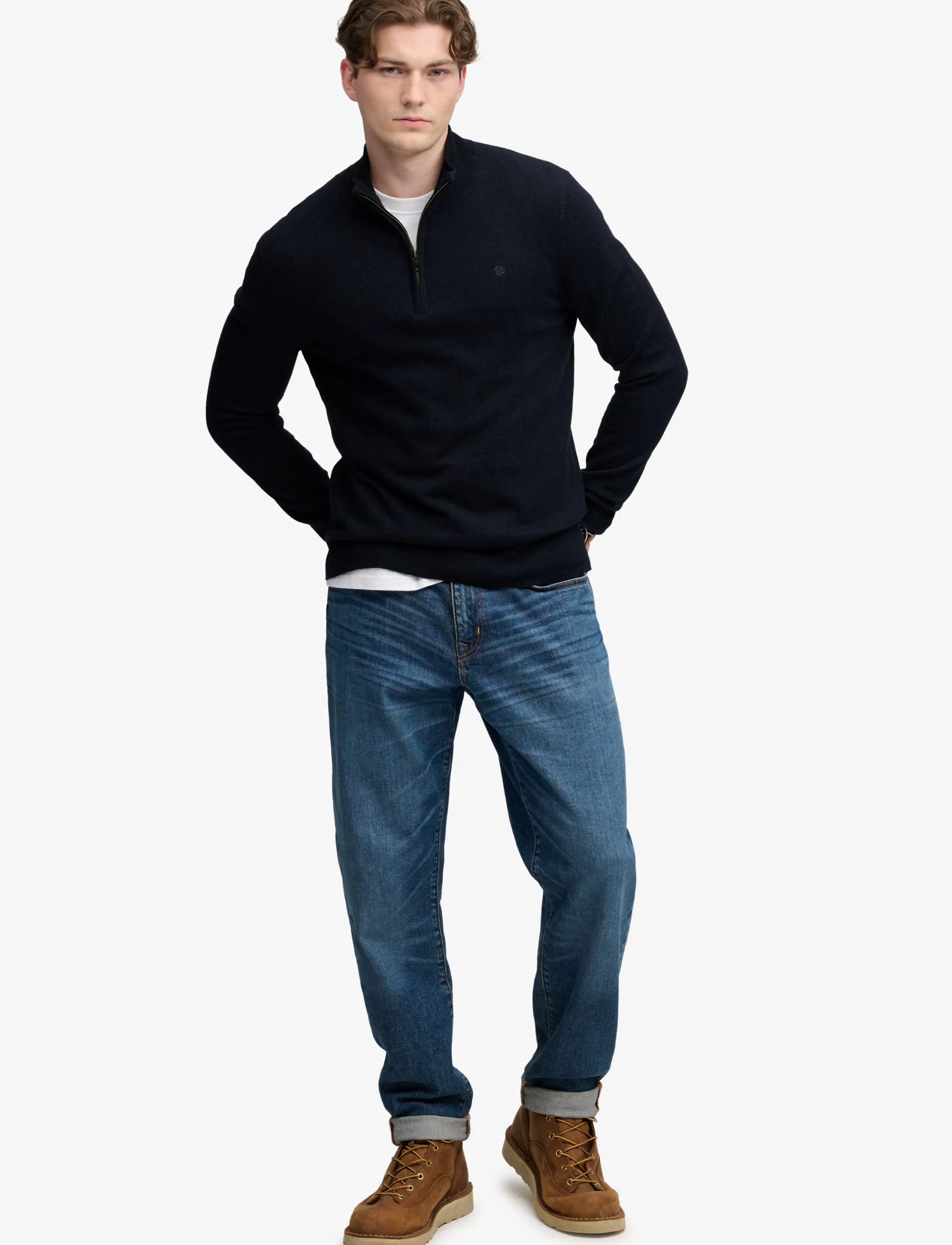 Superdry - ESS LW WOOL BLEND 1/2 ZIP - pullover mit halbem reißverschluss - deepest navy - 3
