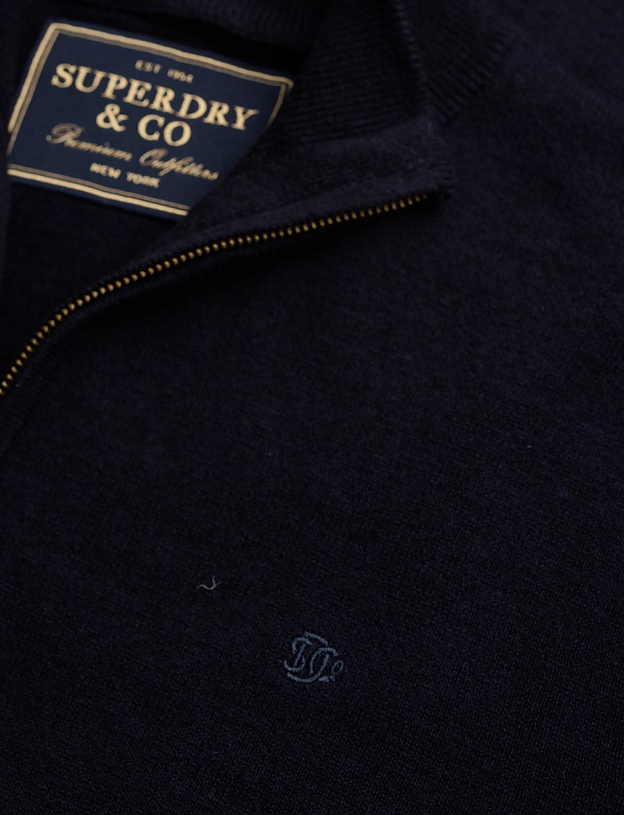 Superdry - ESS LW WOOL BLEND 1/2 ZIP - pullover mit halbem reißverschluss - deepest navy - 5