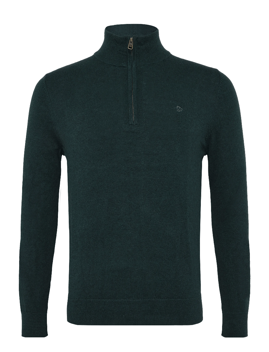 Superdry - ESS LW WOOL BLEND 1/2 ZIP - half zip jumpers - deep pine green - 1