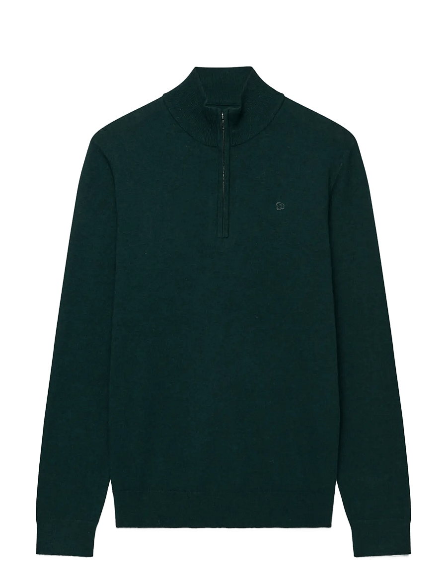 Superdry - ESS LW WOOL BLEND 1/2 ZIP - pullover mit halbem reißverschluss - deep pine green - 1