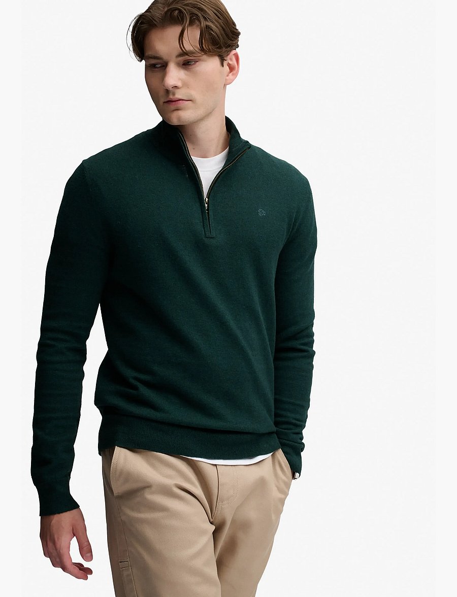 Superdry - ESS LW WOOL BLEND 1/2 ZIP - half zip jumpers - deep pine green - 5