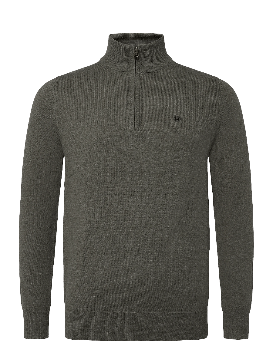 Superdry - ESS LW WOOL BLEND 1/2 ZIP - halfzip strik - lichen green marl - 1