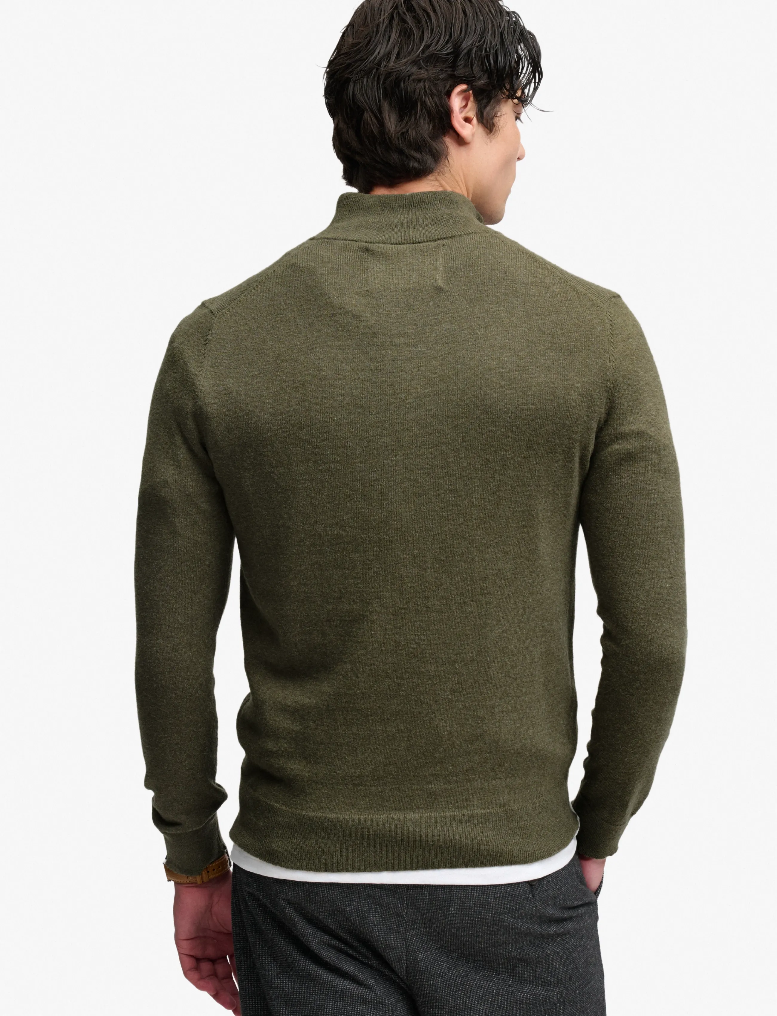 Superdry - ESS LW WOOL BLEND 1/2 ZIP - pullover mit halbem reißverschluss - lichen green marl - 2