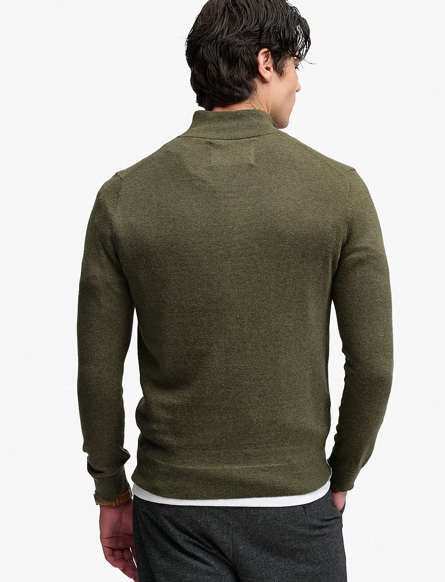 Superdry - ESS LW WOOL BLEND 1/2 ZIP - pullover mit halbem reißverschluss - lichen green marl - 2