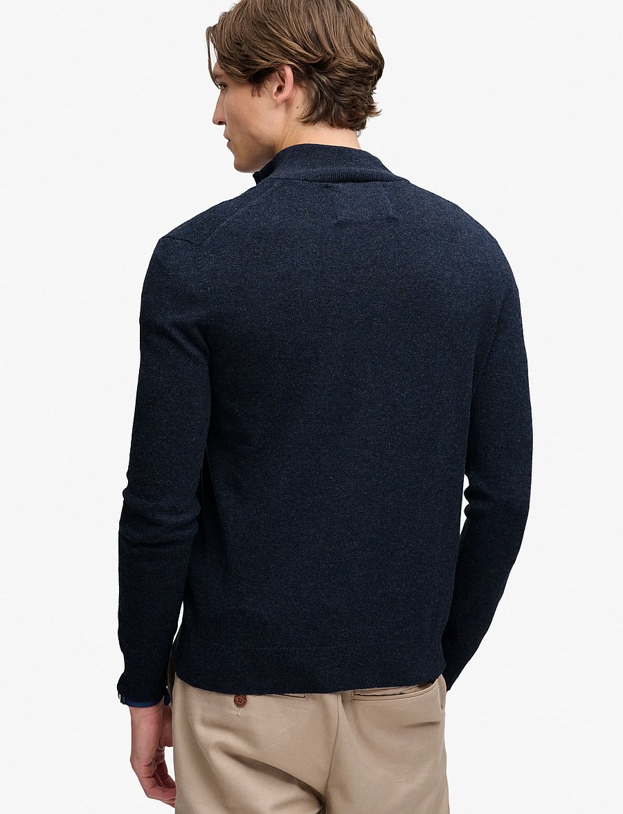 Superdry - ESS LW WOOL BLEND 1/2 ZIP - pullover mit halbem reißverschluss - rich navy marl - 2