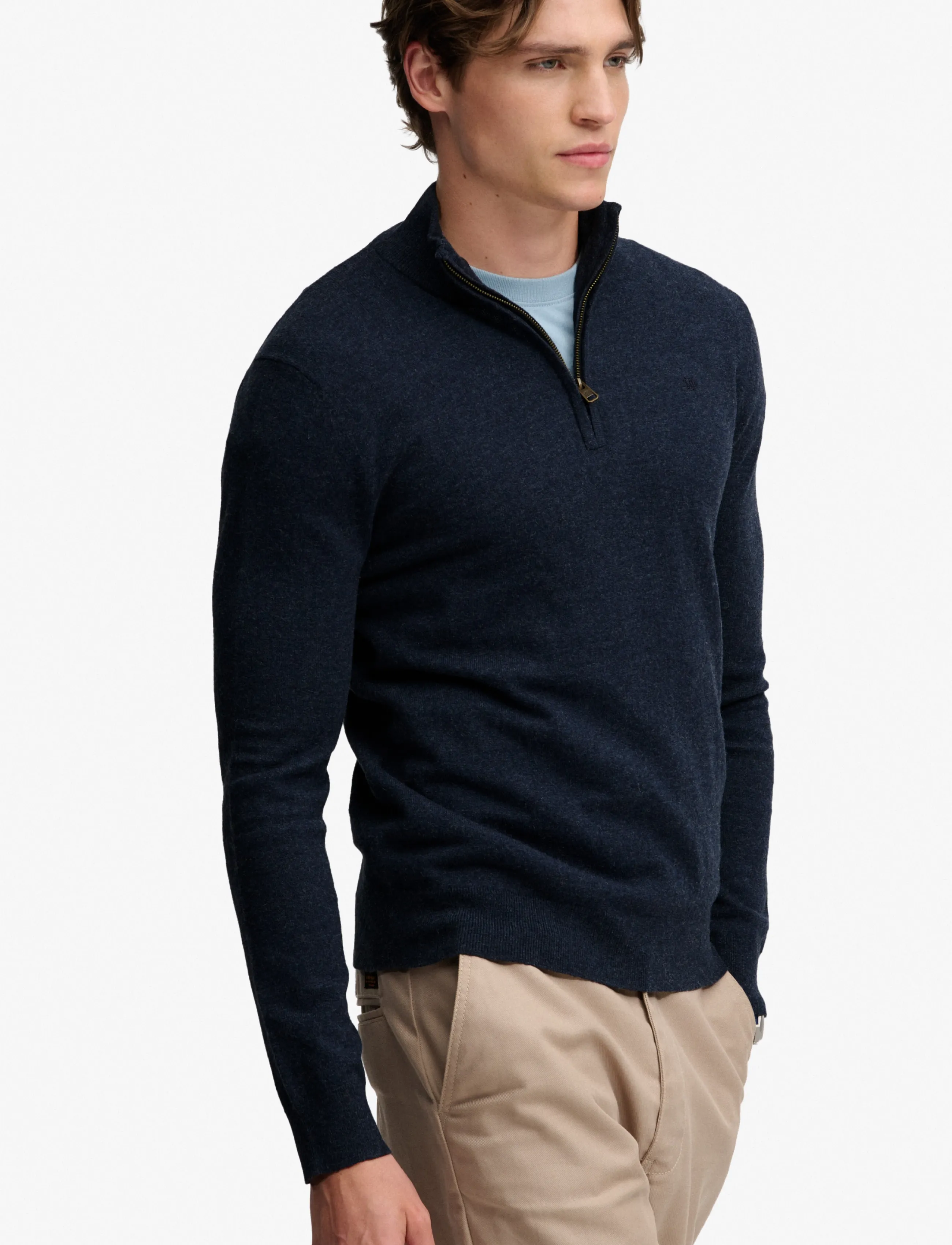 Superdry - ESS LW WOOL BLEND 1/2 ZIP - pullover mit halbem reißverschluss - rich navy marl - 4