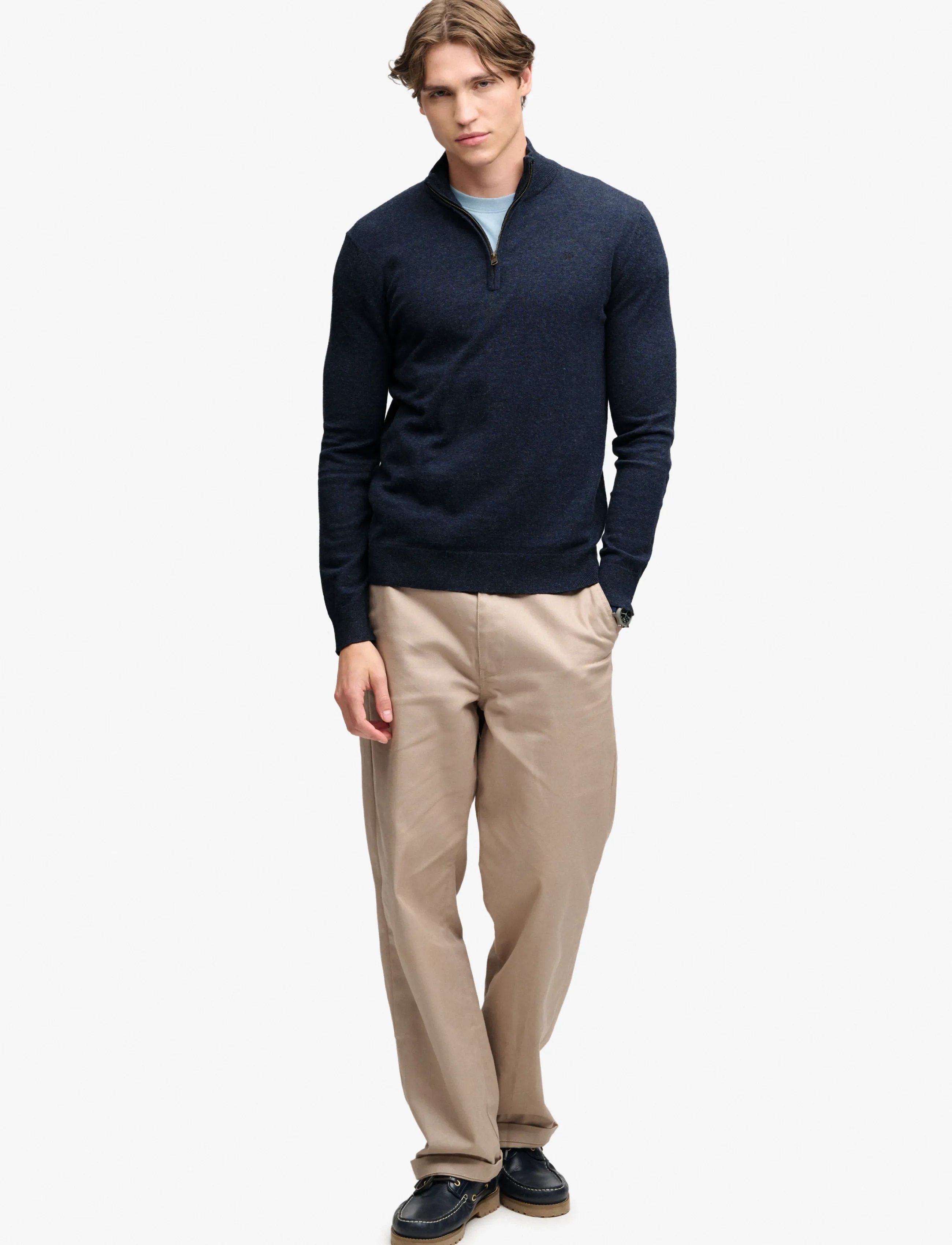 Superdry - ESS LW WOOL BLEND 1/2 ZIP - pullover mit halbem reißverschluss - rich navy marl - 5