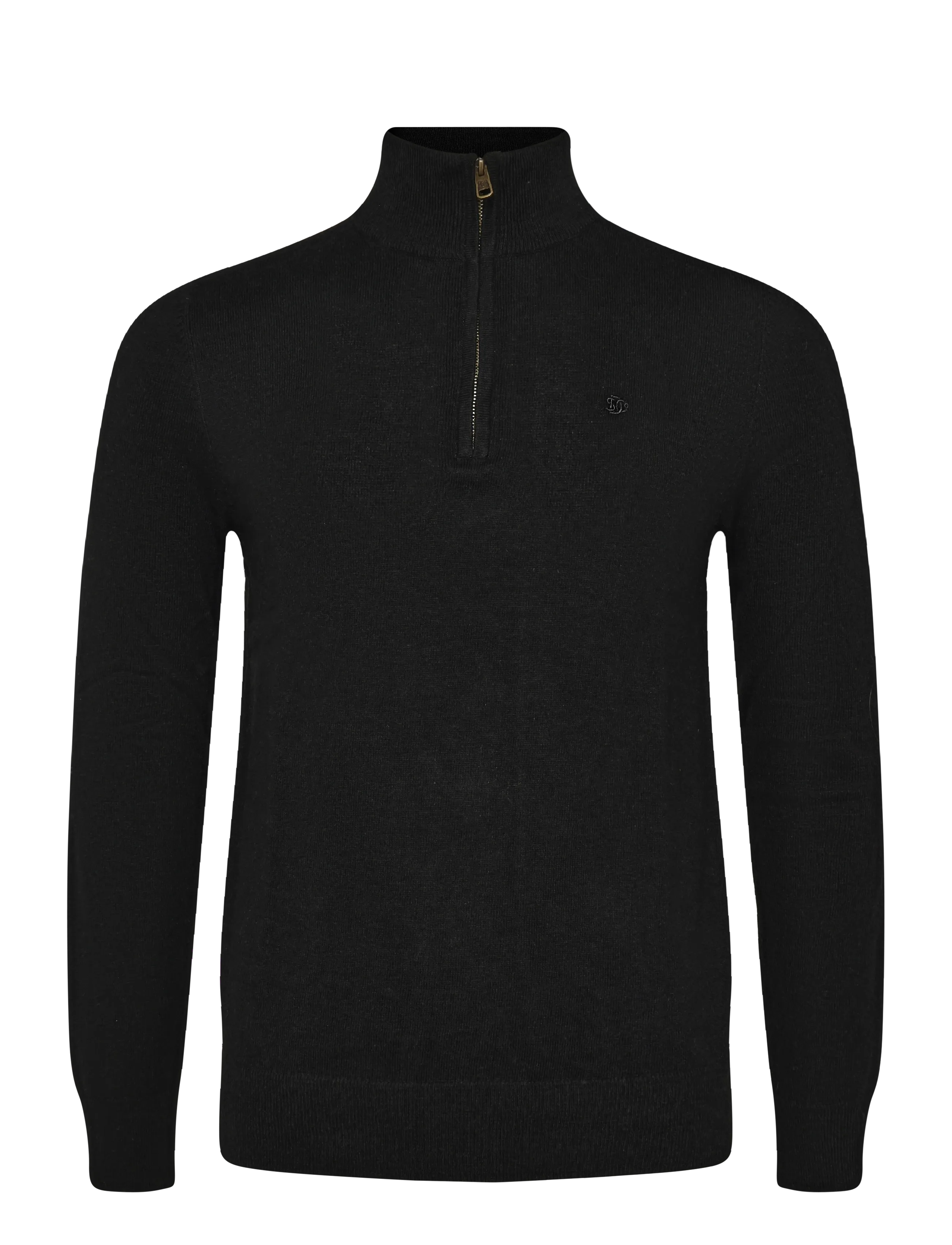 Superdry ESS LW WOOL BLEND 1/2 ZIP - Knitwear - TRUE BLACK / black