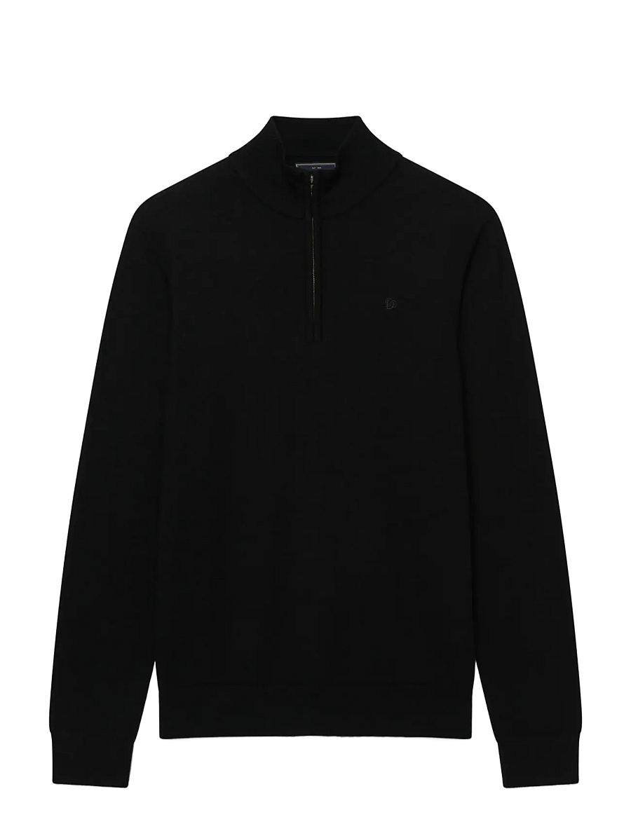 Superdry - ESS LW WOOL BLEND 1/2 ZIP - true black - 1