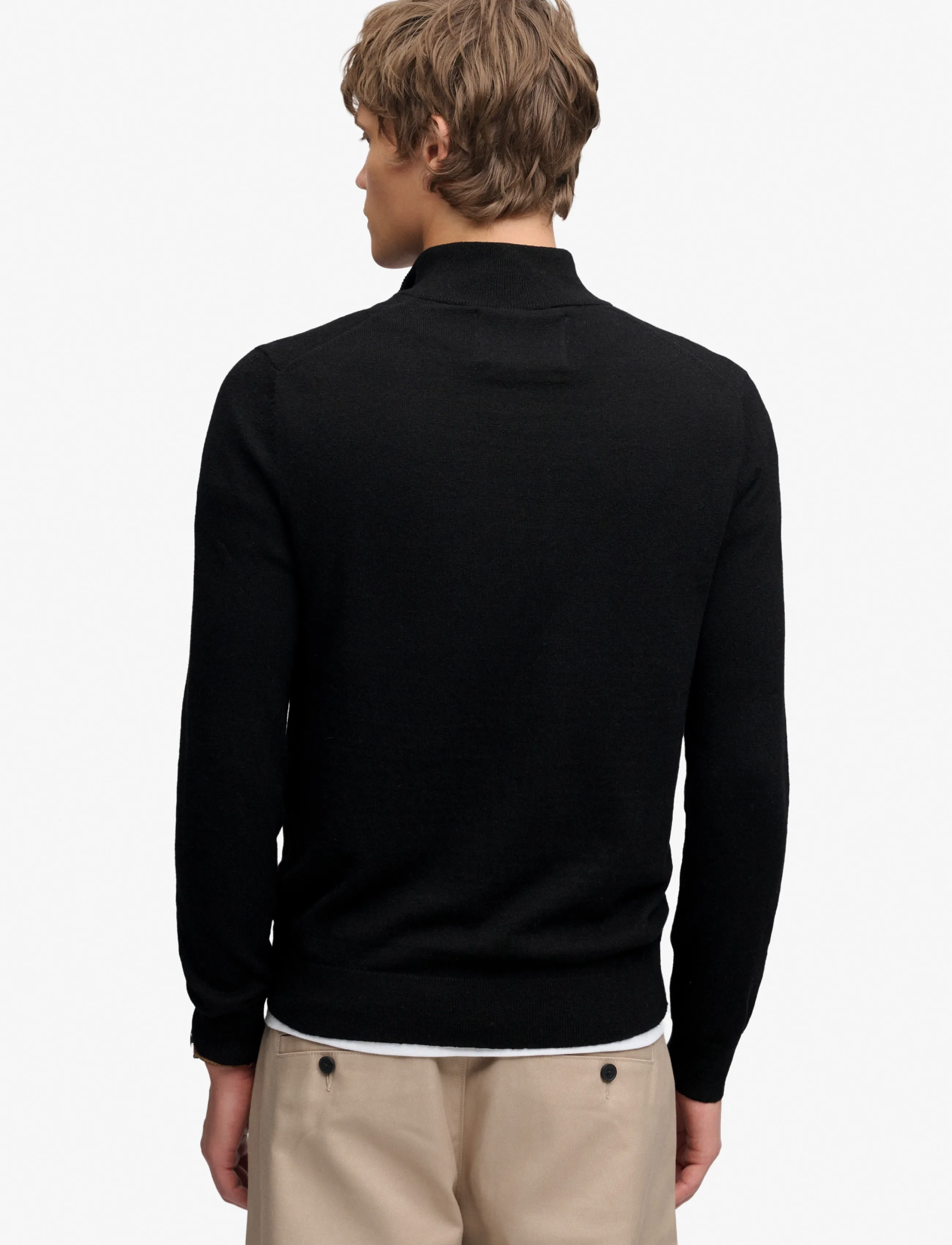 Superdry - ESS LW WOOL BLEND 1/2 ZIP - true black - 2
