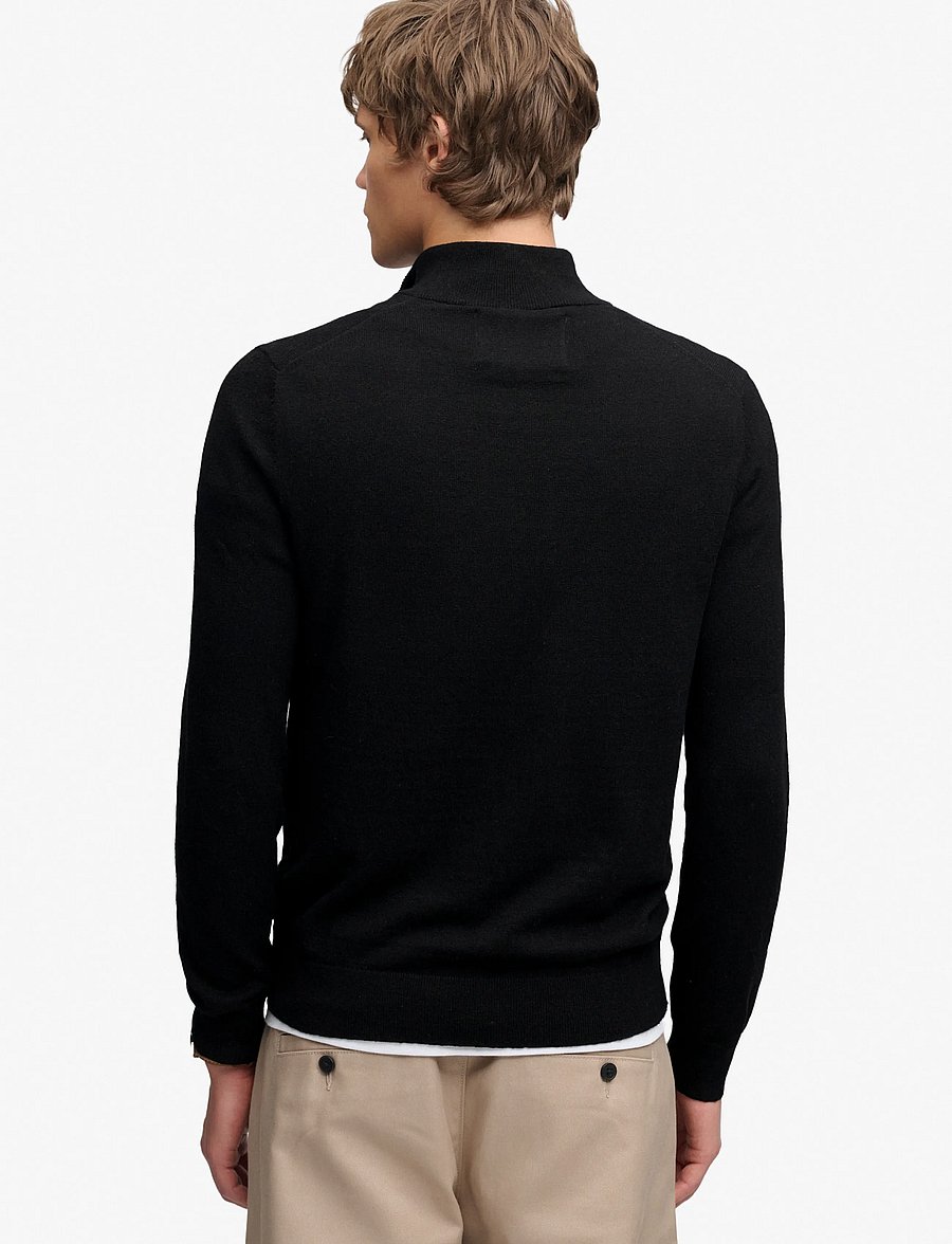 Superdry - ESS LW WOOL BLEND 1/2 ZIP - true black - 2