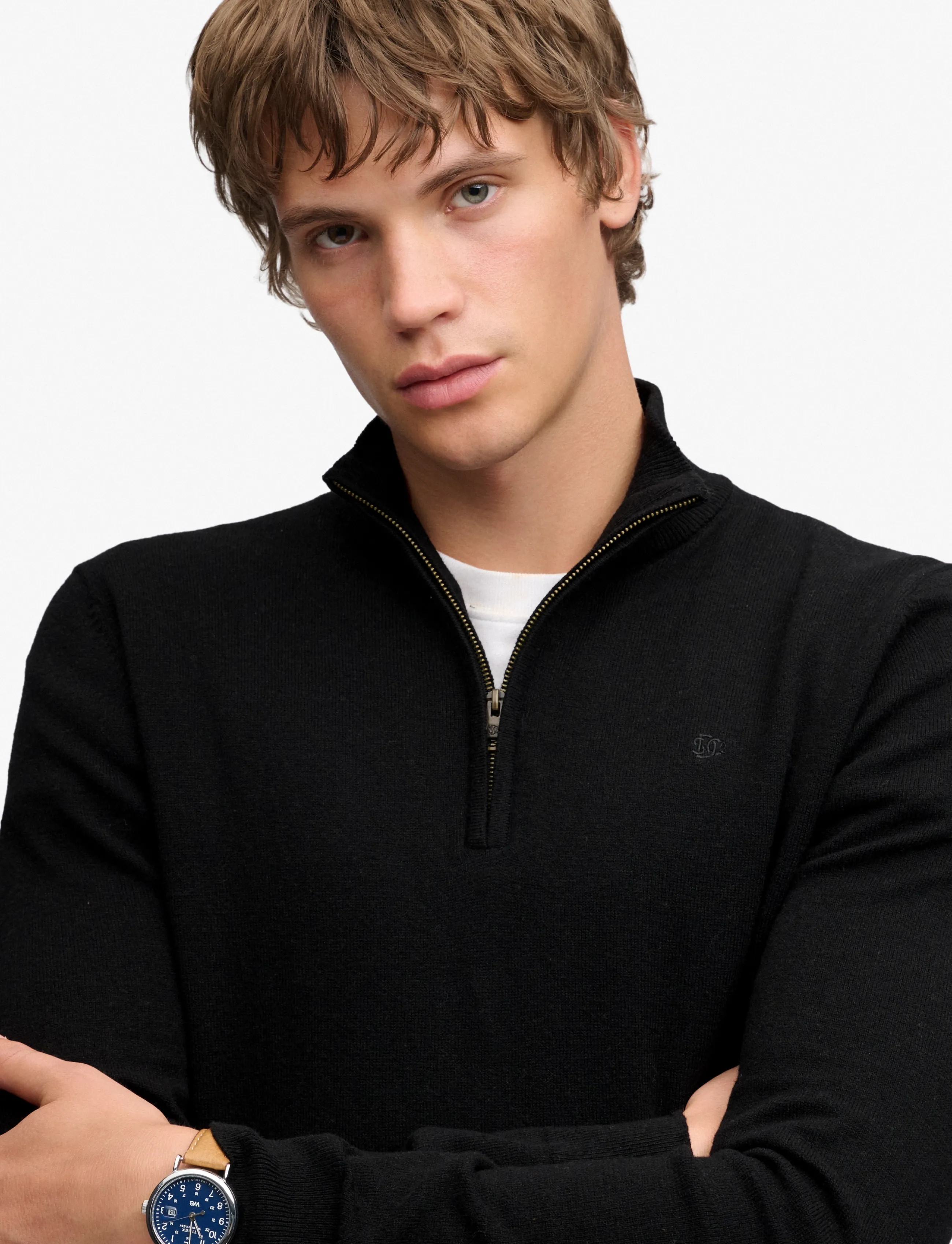 Superdry - ESS LW WOOL BLEND 1/2 ZIP - true black - 3