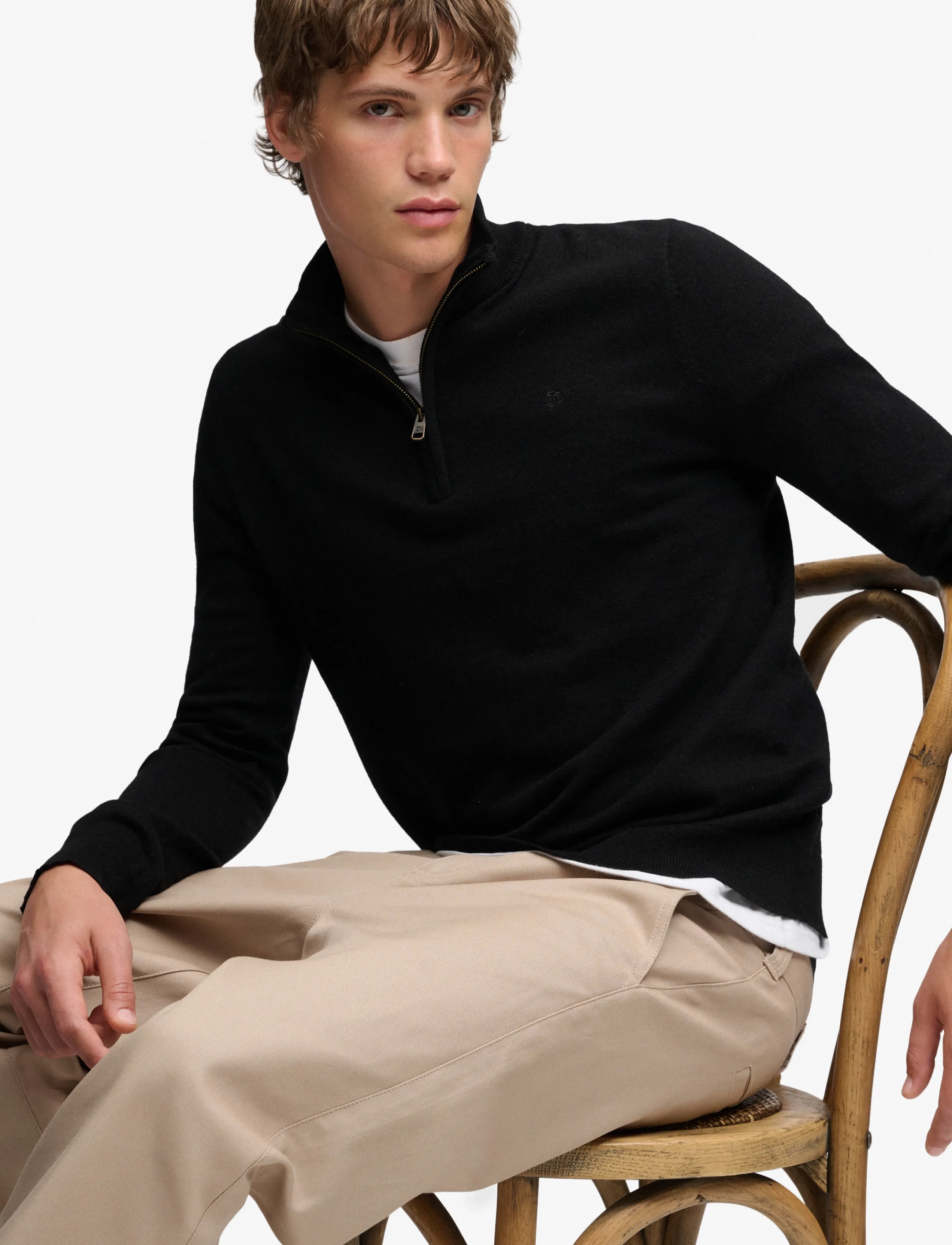 Superdry - ESS LW WOOL BLEND 1/2 ZIP - true black - 4