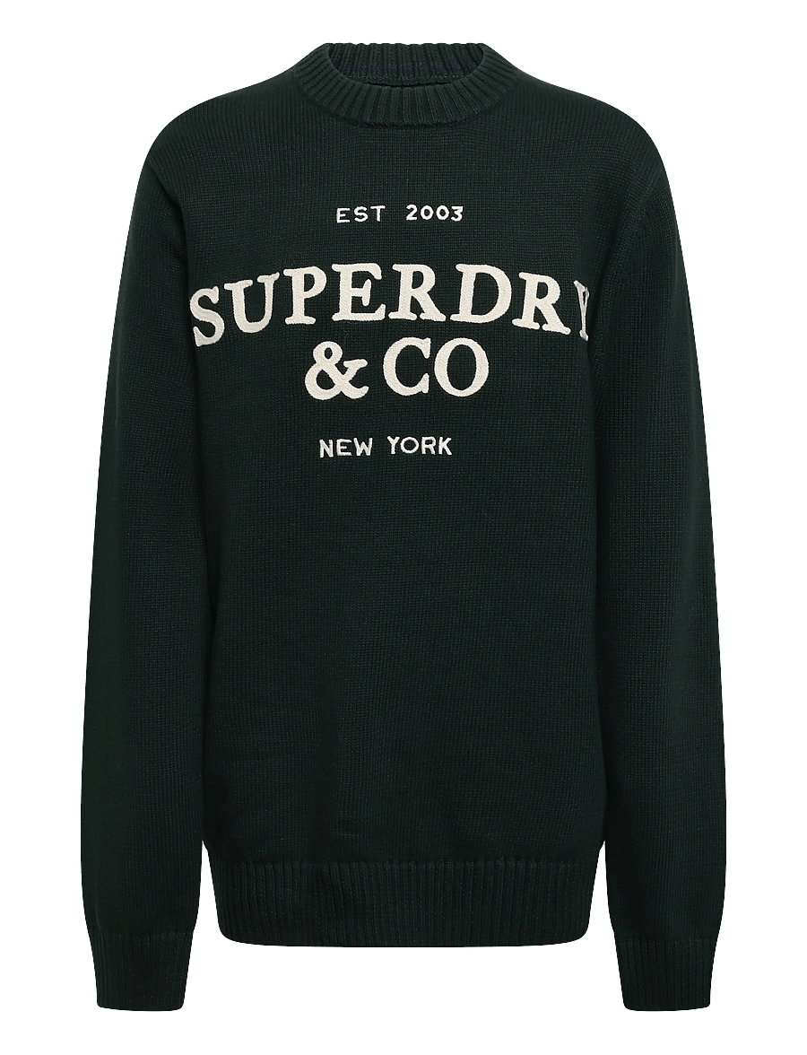 Superdry - APPLIQUE GRAPHIC JUMPER - rundhalsad - forest green - 1