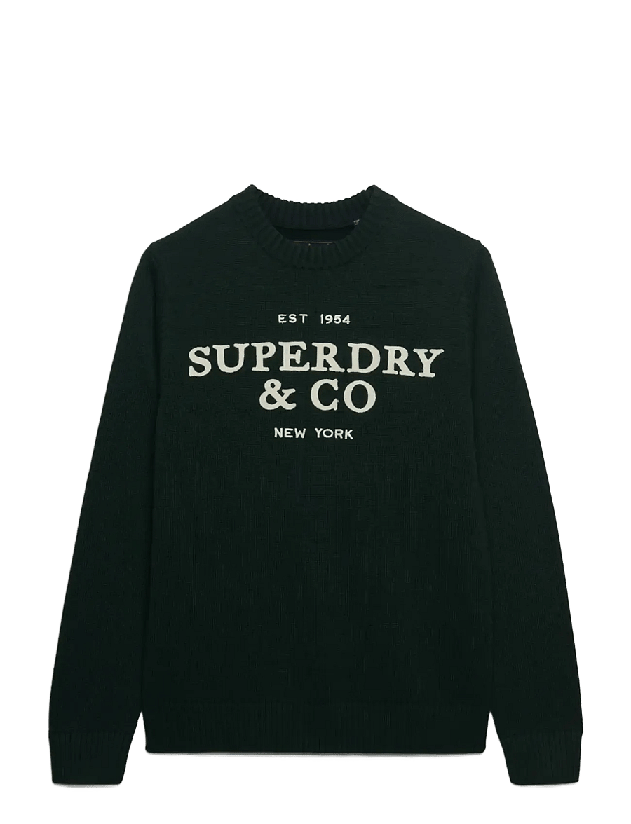 Superdry - APPLIQUE GRAPHIC JUMPER - round necks - forest green - 1