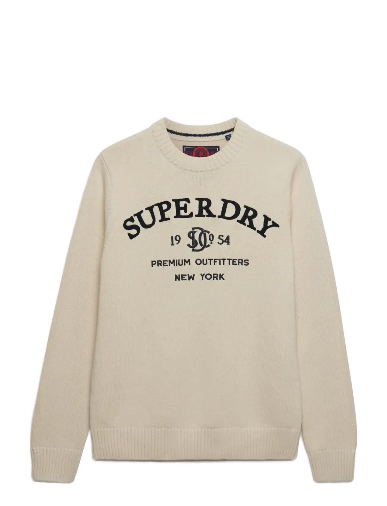 Superdry APPLIQUE GRAPHIC JUMPER - Lediga festkläder - RAINY DAY GREY / cream