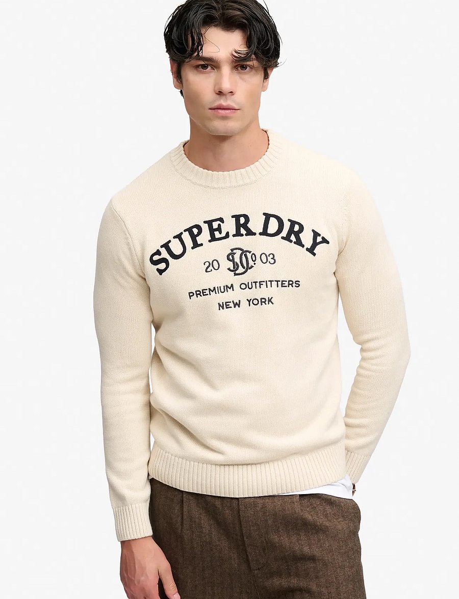 Superdry - APPLIQUE GRAPHIC JUMPER - rundhalsad - rainy day grey - 0