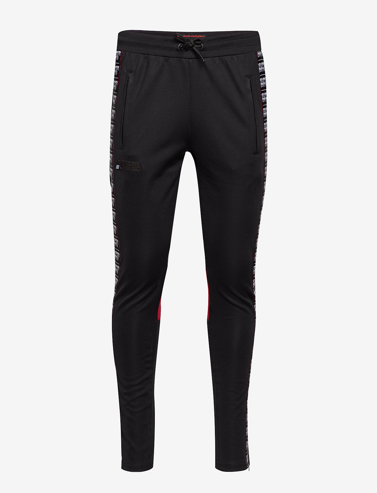 Superdry - SD TRICOT PANELLED TRACK PANT - track black/track red - 0