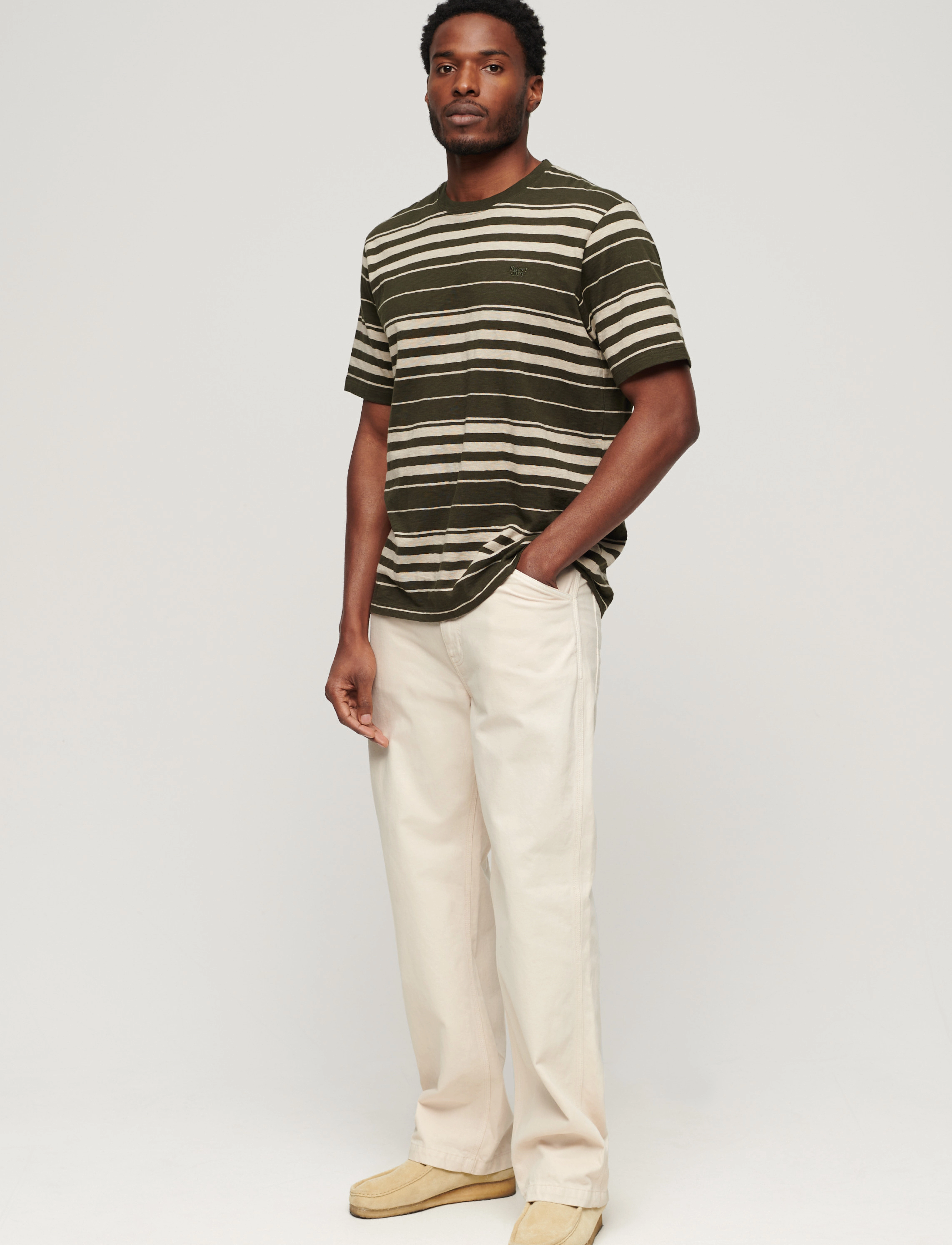 Superdry - 5 POCKET WORK PANT - bone white - 2