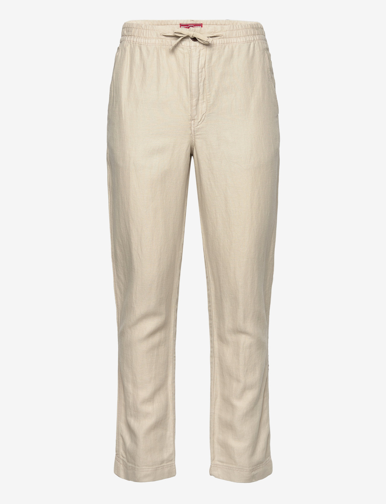Superdry - MERCHANT LINEN PANT - leinenhosen - abbey stone - 1