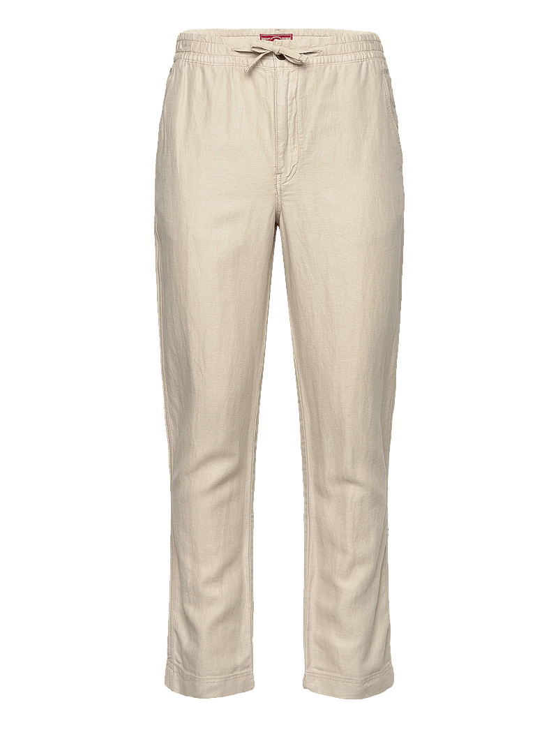 Superdry - MERCHANT LINEN PANT - leinenhosen - abbey stone - 1