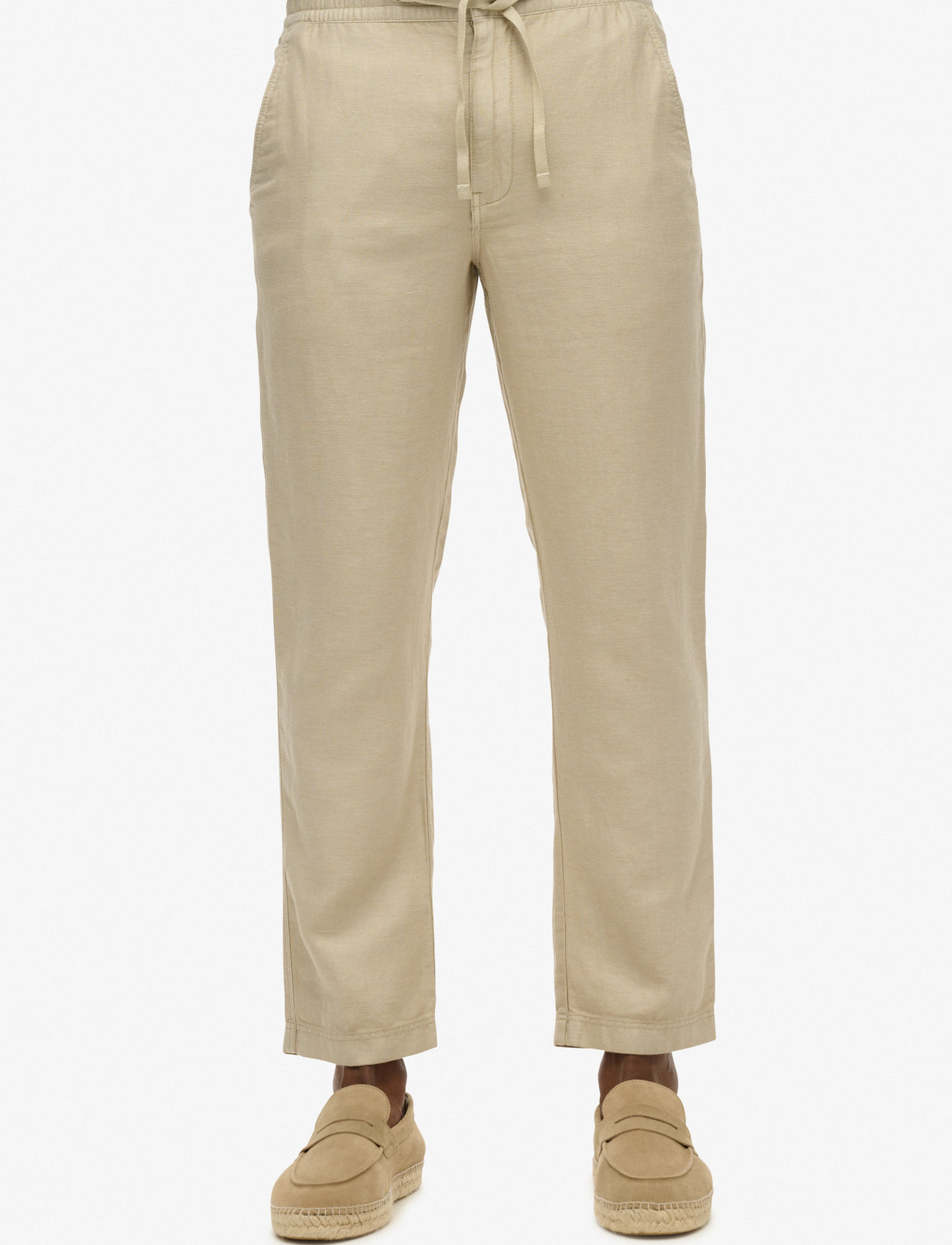 Superdry - MERCHANT LINEN PANT - leinenhosen - abbey stone - 4