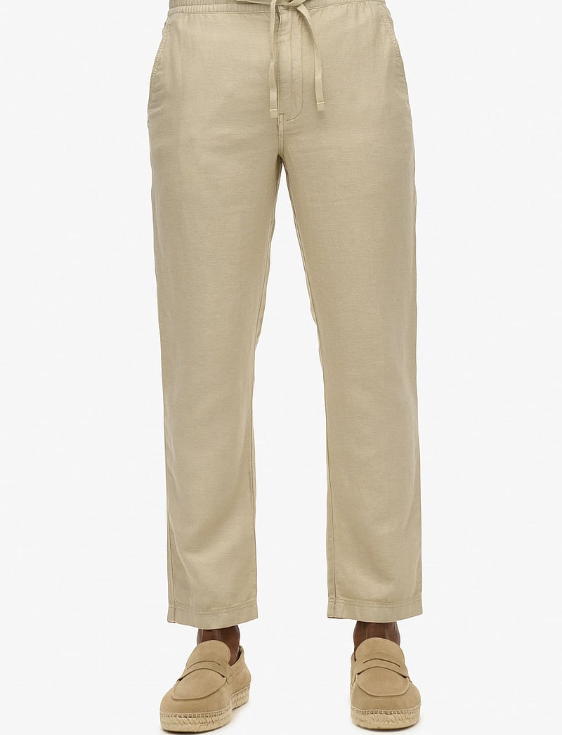 Superdry - MERCHANT LINEN PANT - leinenhosen - abbey stone - 4