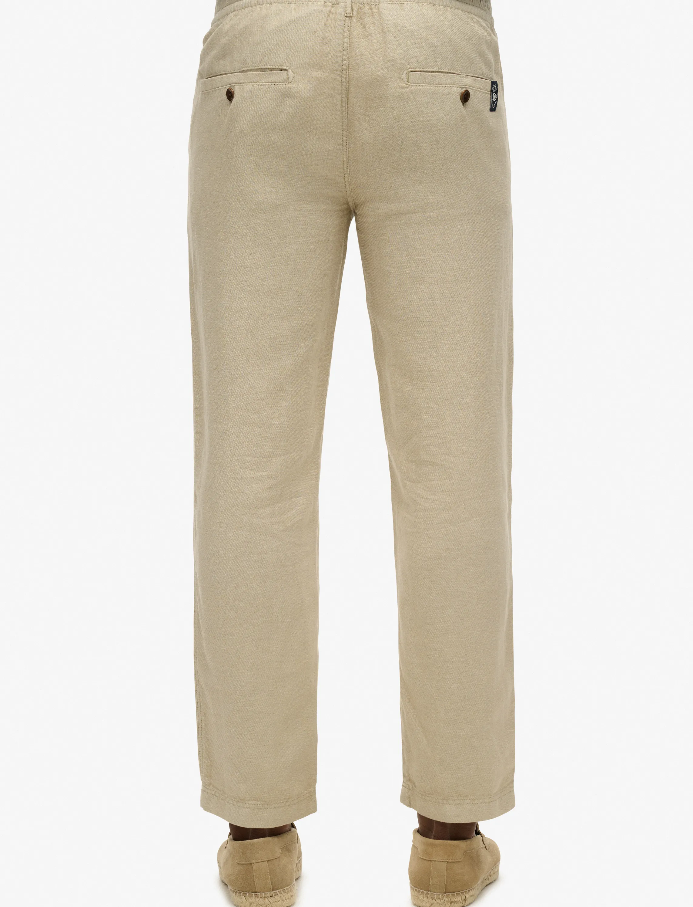Superdry - MERCHANT LINEN PANT - linnebyxor - abbey stone - 5