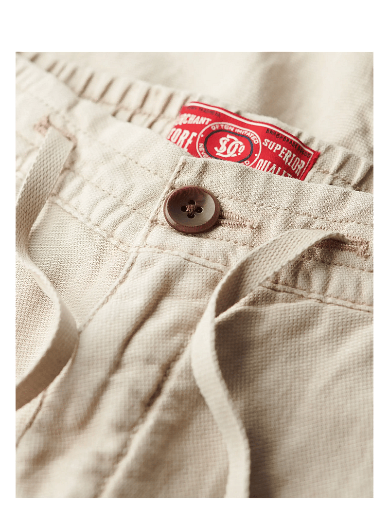 Superdry - MERCHANT LINEN PANT - leinenhosen - abbey stone - 3