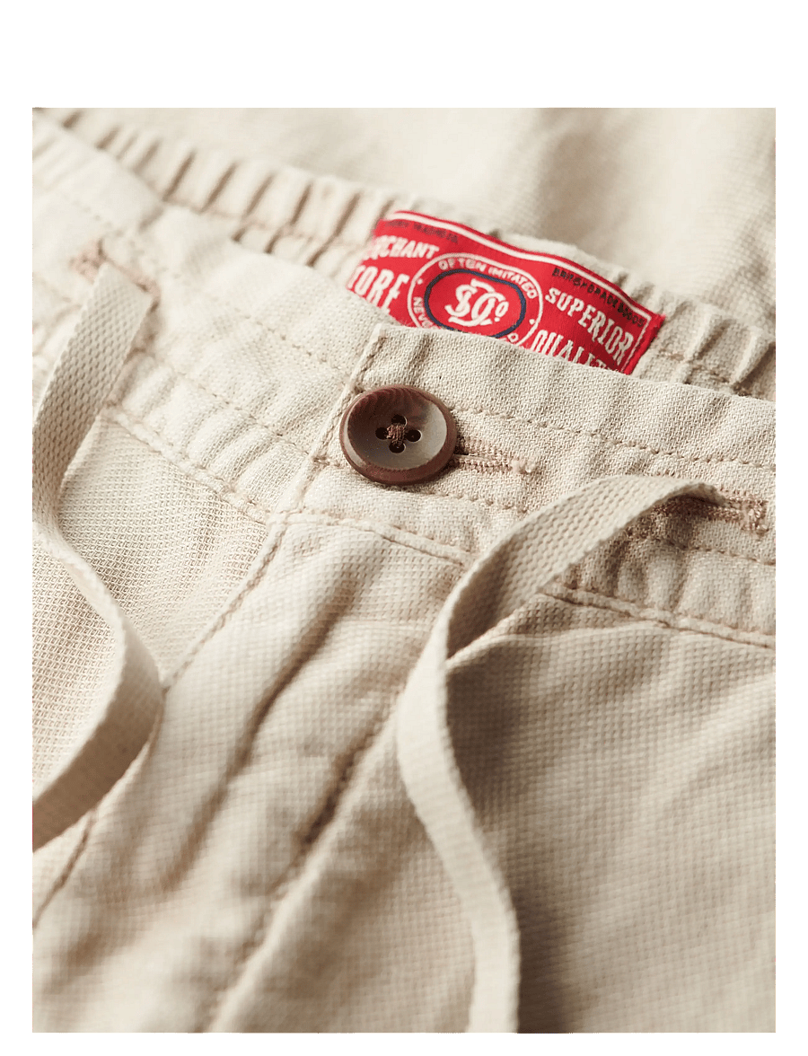 Superdry - MERCHANT LINEN PANT - leinenhosen - abbey stone - 3