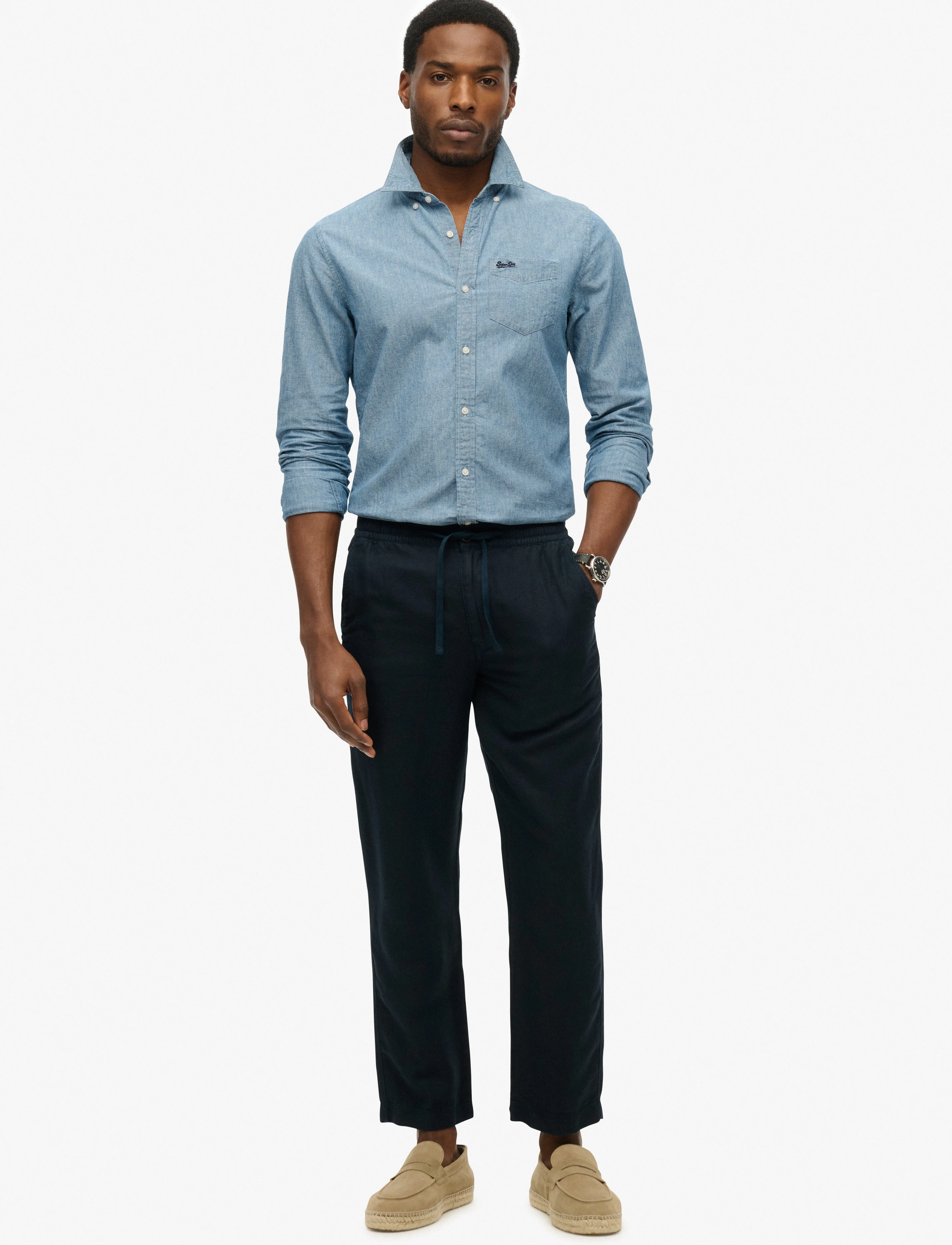 Superdry MERCHANT LINEN PANT - Hosen - ECLIPSE NAVY / navy