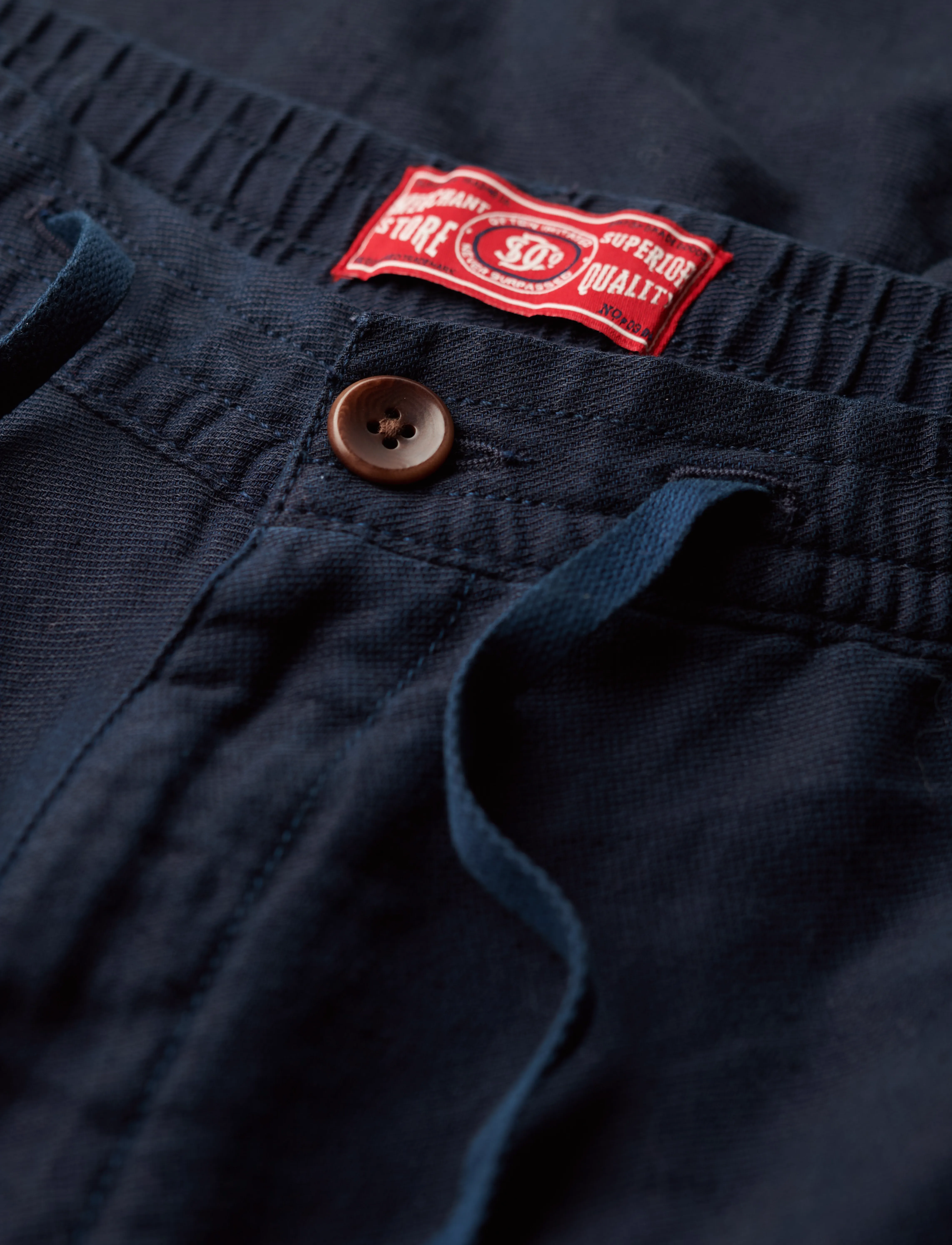 Superdry - MERCHANT LINEN PANT - hørbukser - eclipse navy - 3