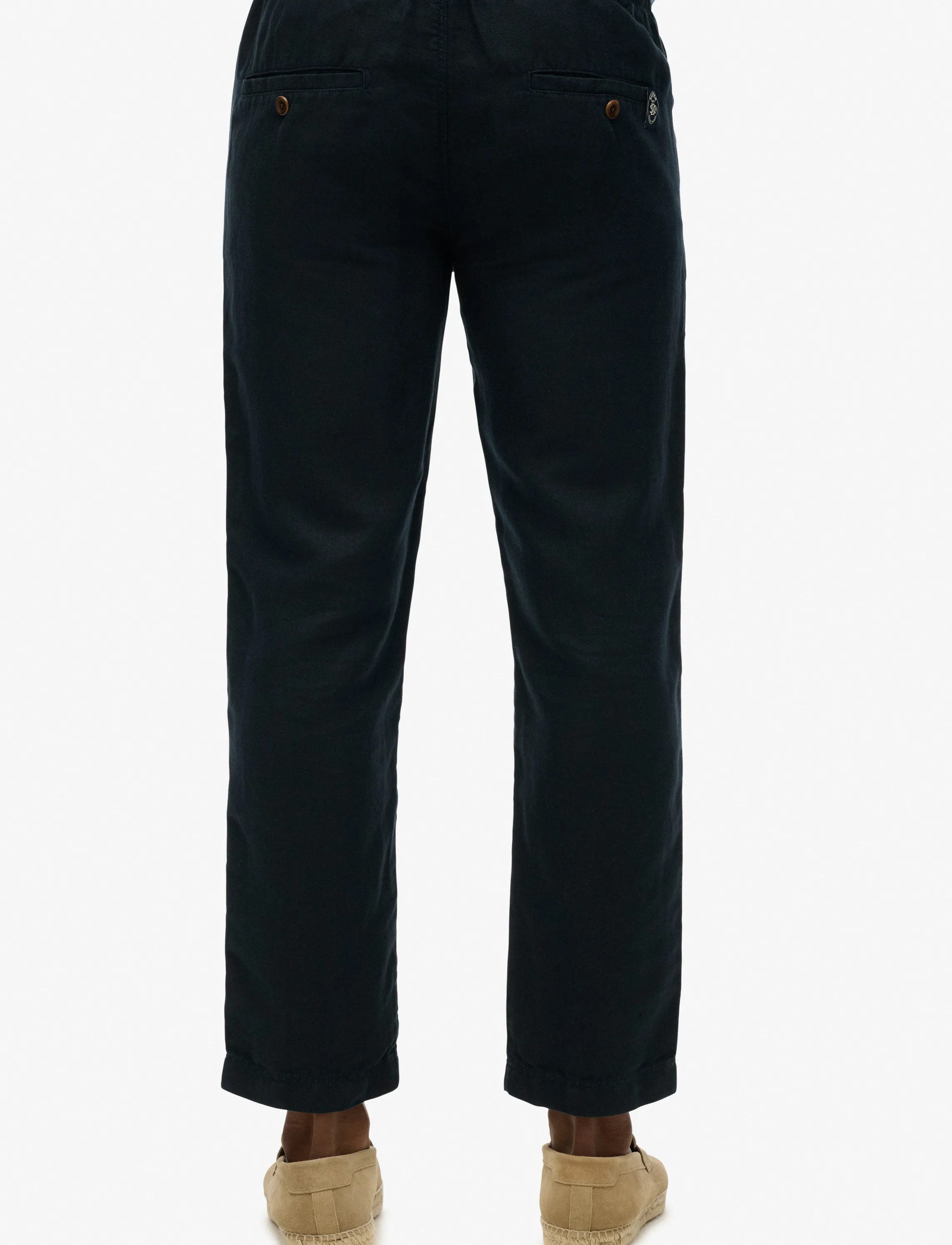 Superdry - MERCHANT LINEN PANT - hørbukser - eclipse navy - 5