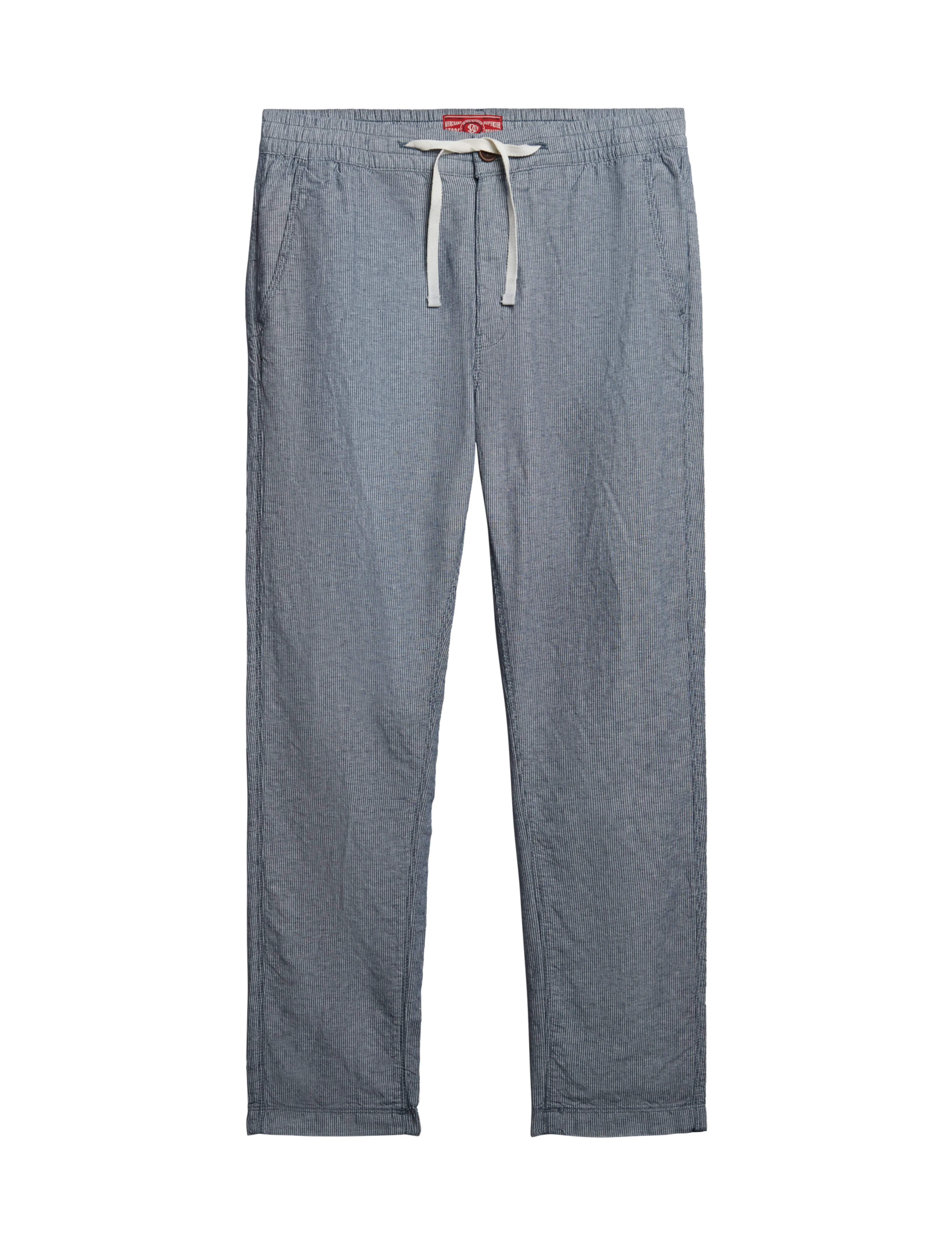 Superdry - MERCHANT LINEN PANT - leinenhosen - navy stripe - 2