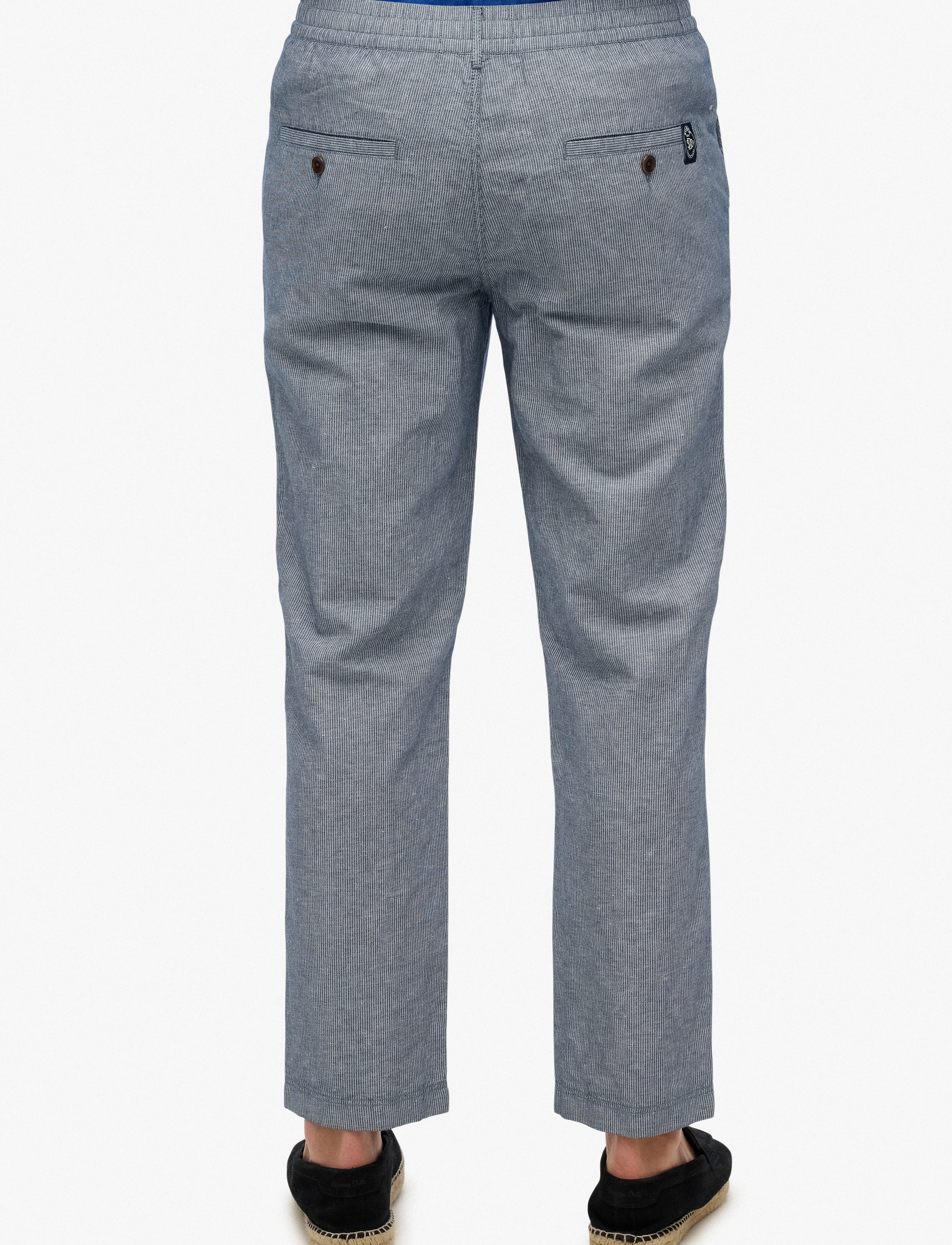 Superdry - MERCHANT LINEN PANT - leinenhosen - navy stripe - 5