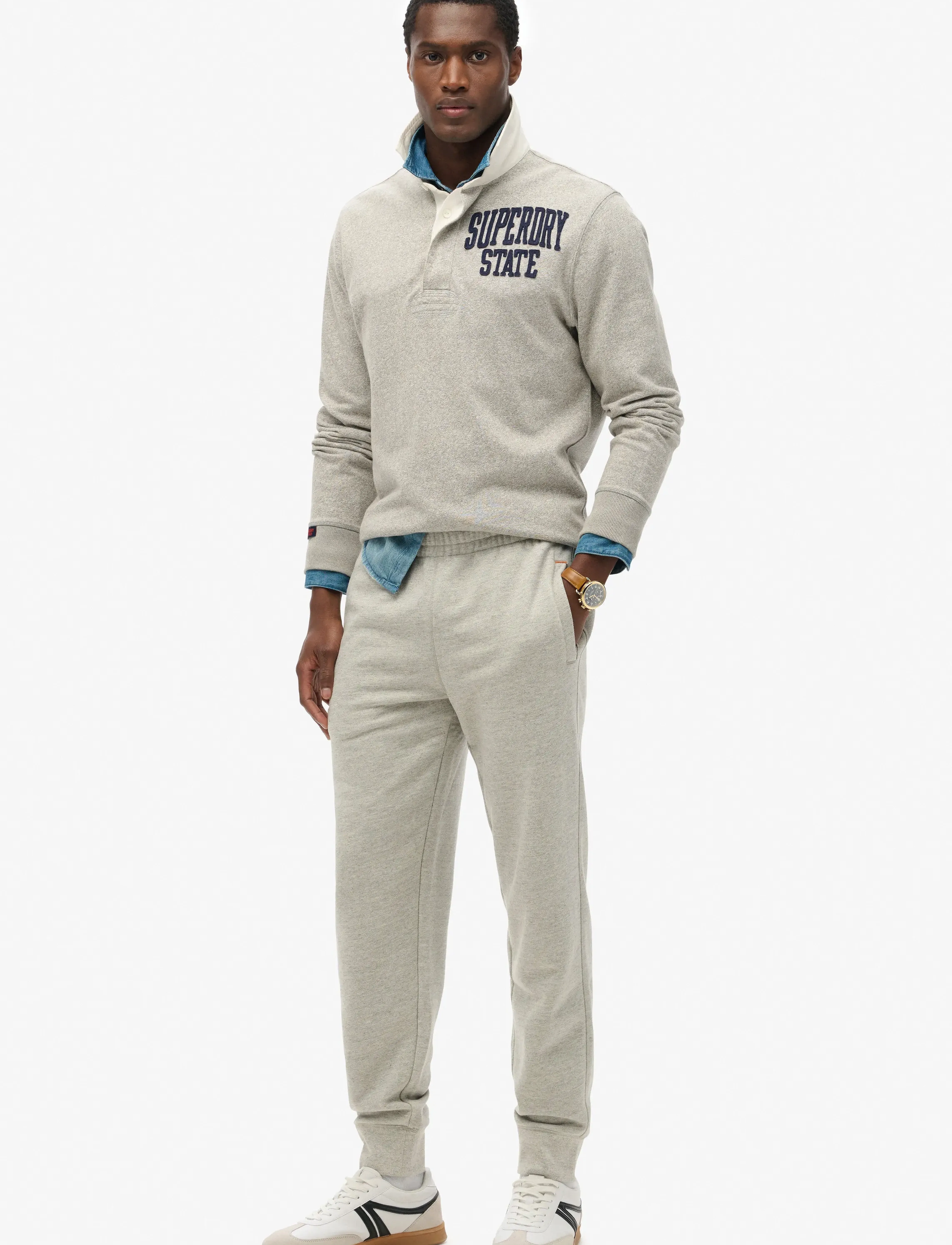 Superdry Essential Logo Joggers Hb, Mænd, Joggingbukser, Grå, Str: XL