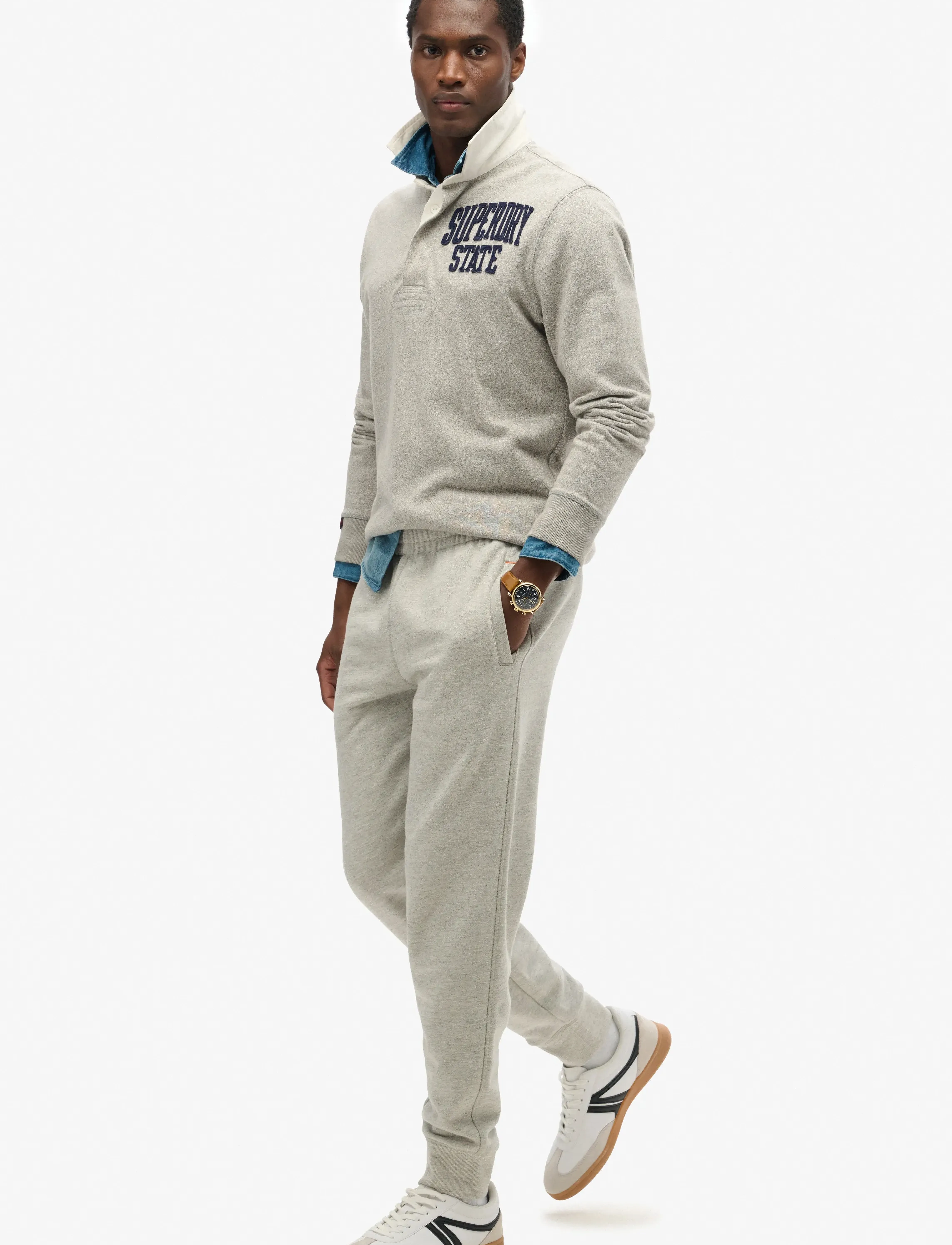 Superdry - ESSENTIAL LOGO JOGGERS HB - mænd - varsity grey grindle - 5