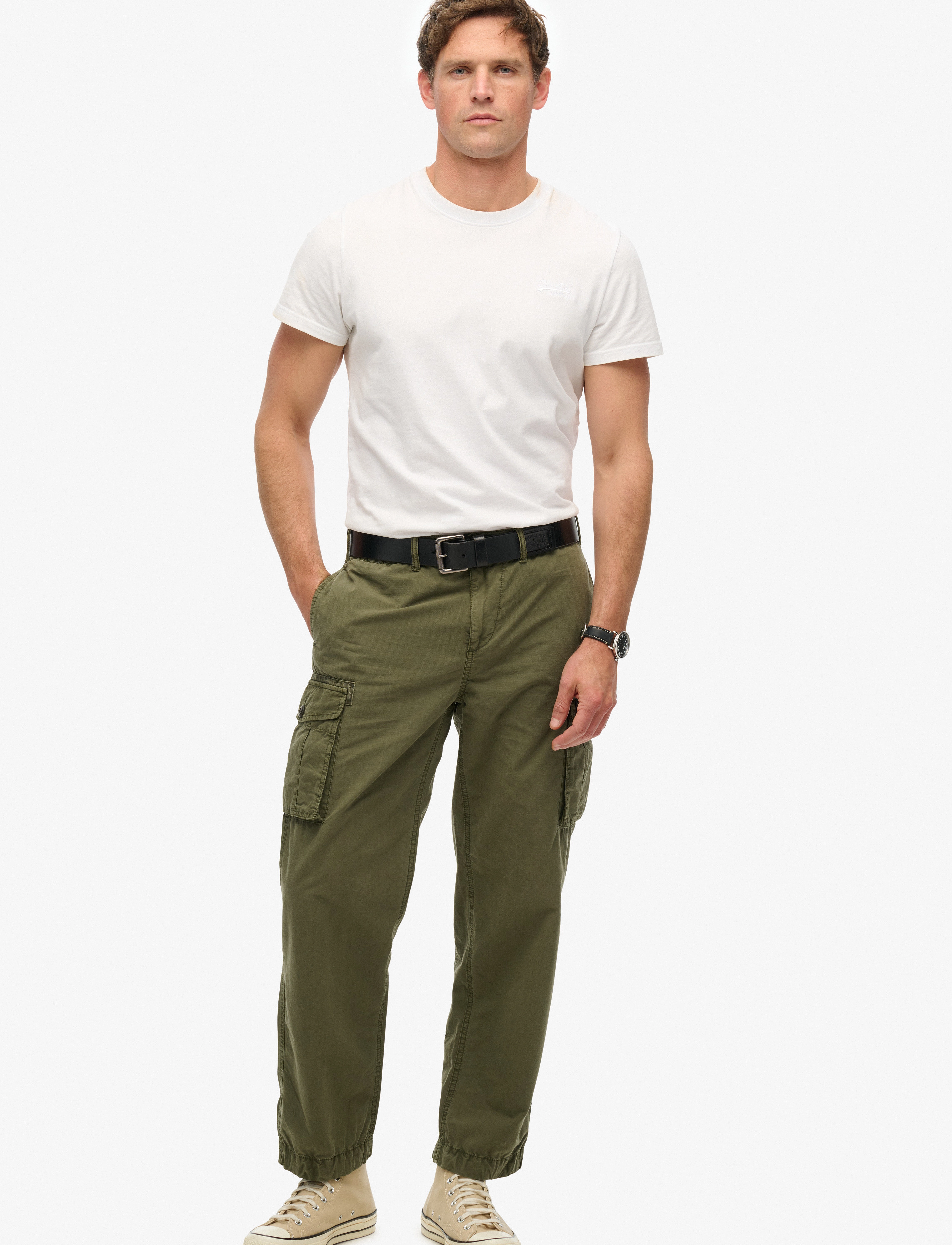 Superdry PARACHUTE LIGHT CARGO PANT - Cargohose - CHIVE GREEN / khaki/green