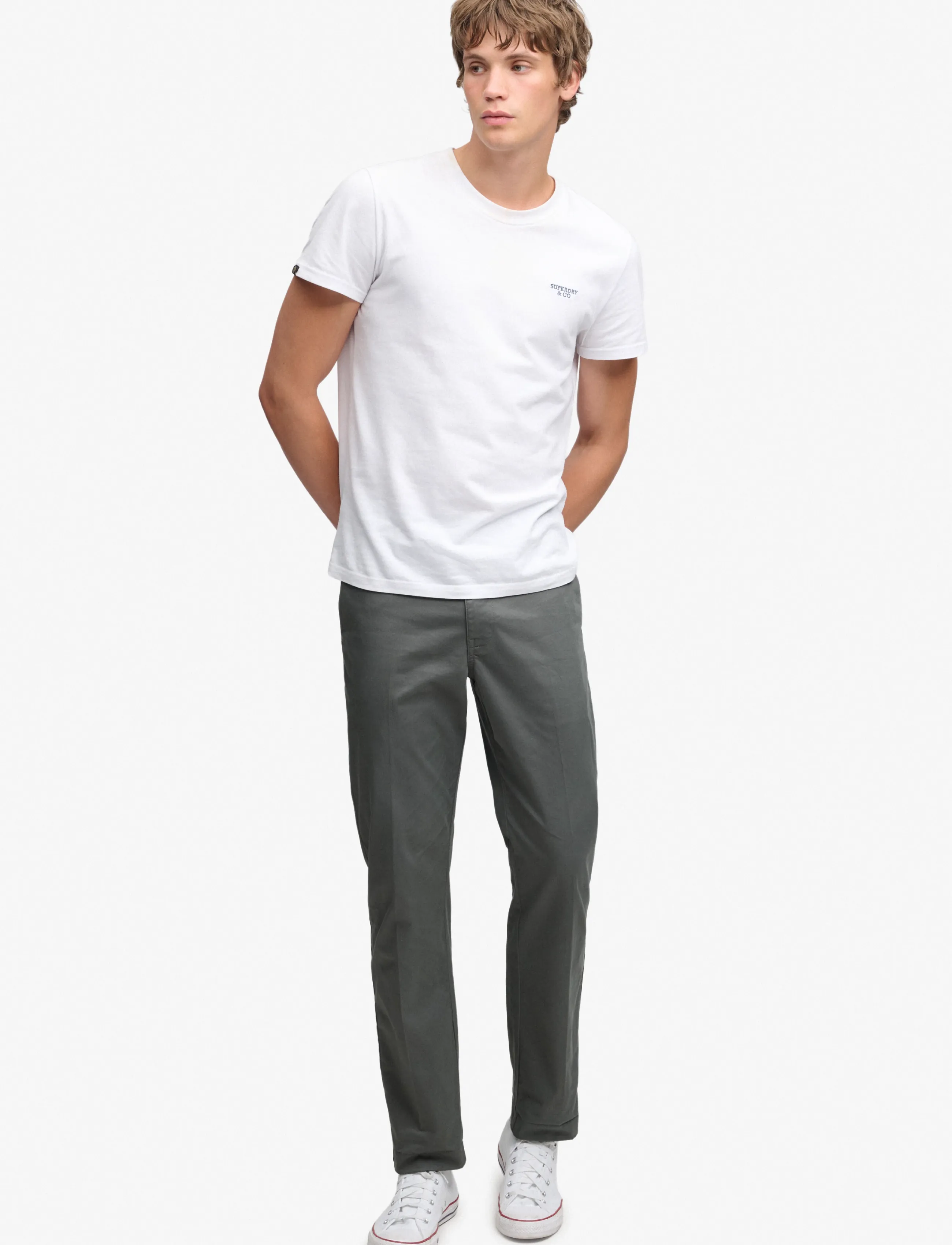 Superdry PREMIUM REGULAR CHINO - Chino-püksid - BALSAM GREEN / green