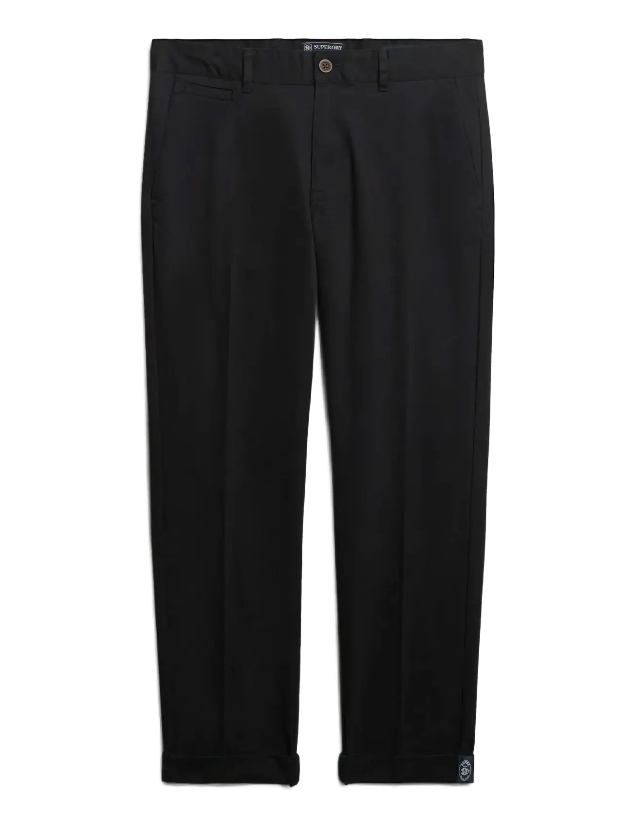 Superdry PREMIUM REGULAR CHINO - Basplagg - BLACK / black