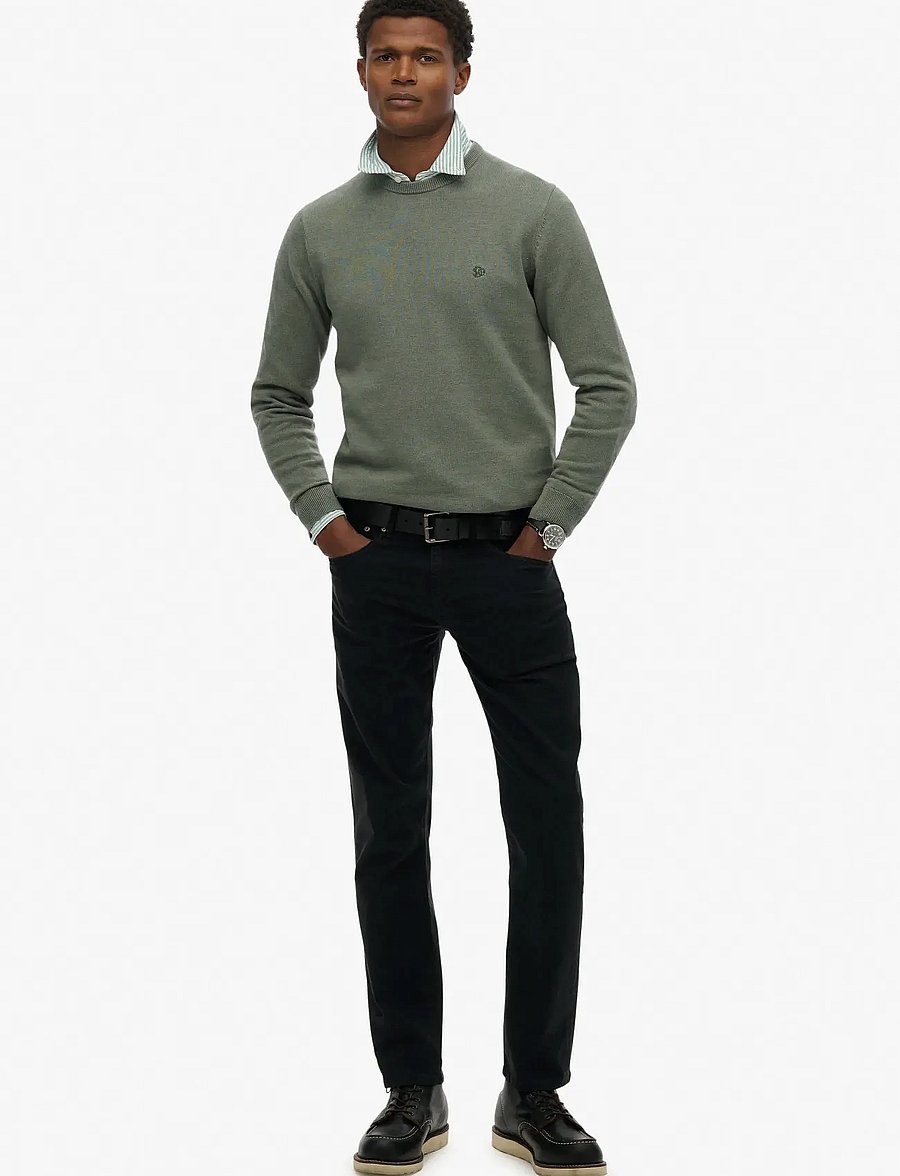 Superdry - MERCHANT SATEEN 5 POCKET PANT - regular piegriezuma džinsa bikses - black - 0
