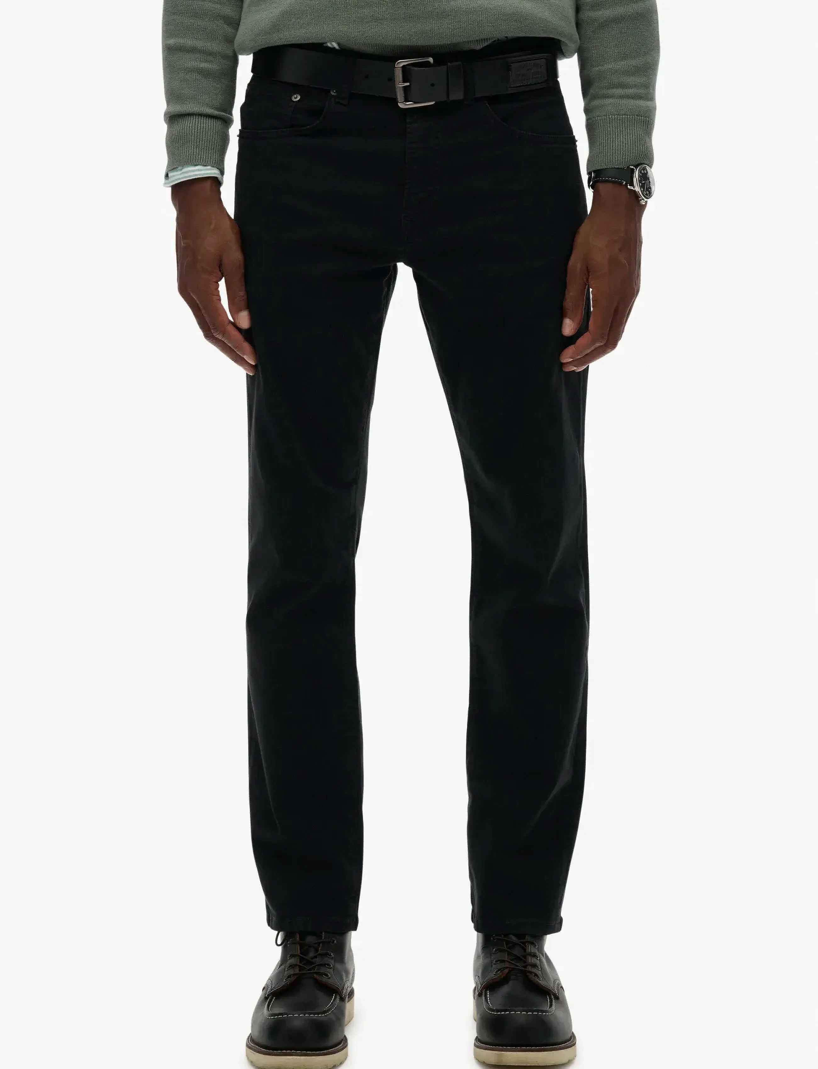 Superdry - MERCHANT SATEEN 5 POCKET PANT - regular piegriezuma džinsa bikses - black - 5