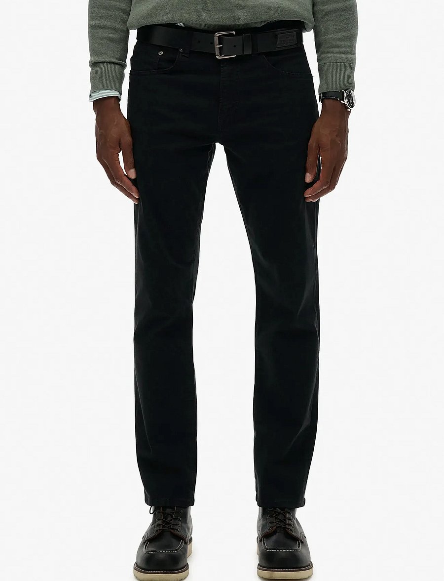 Superdry - MERCHANT SATEEN 5 POCKET PANT - regular piegriezuma džinsa bikses - black - 5