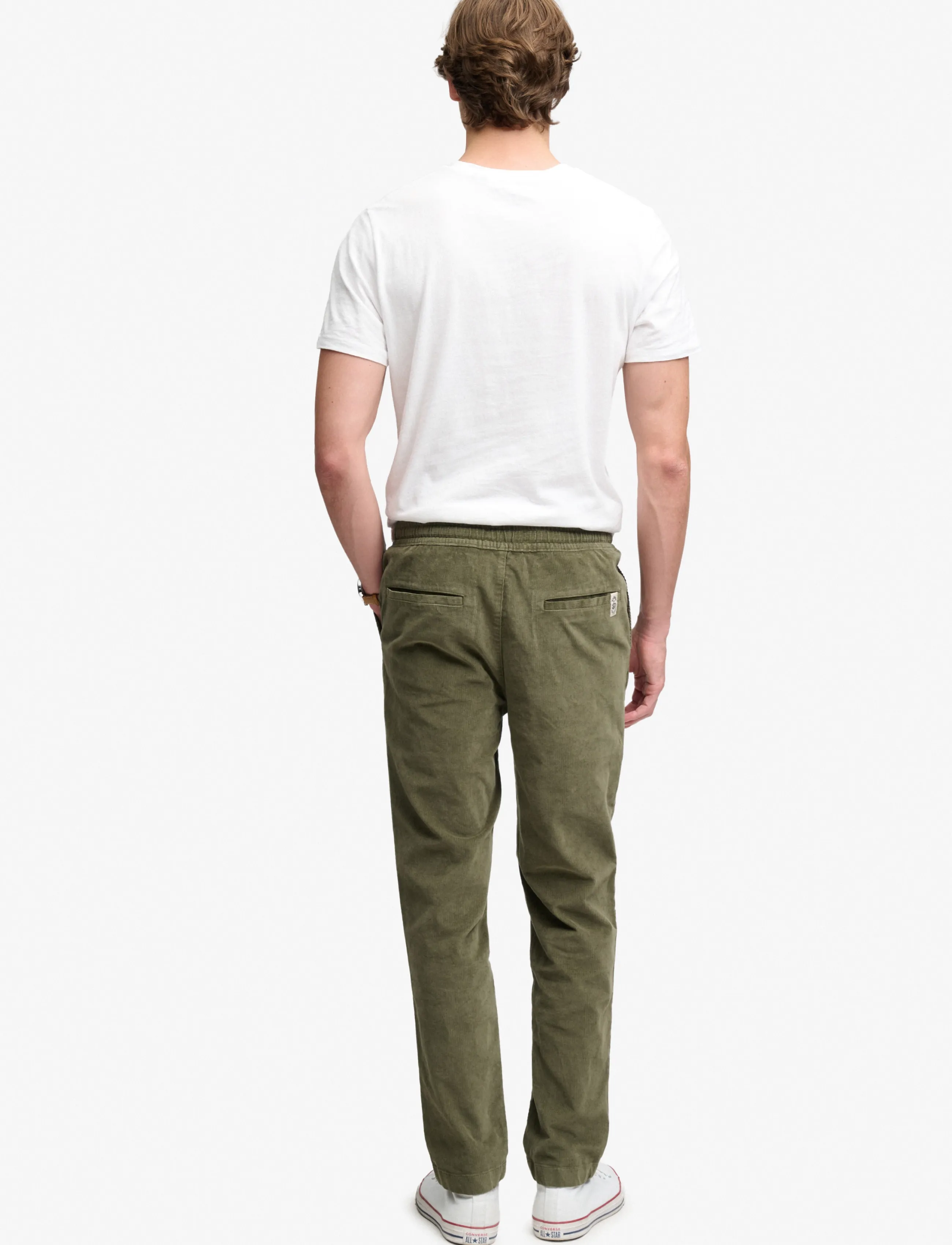 Superdry - MERCHANT CORD DRAWSTRING PANT - freizeithosen - sea spray green - 5
