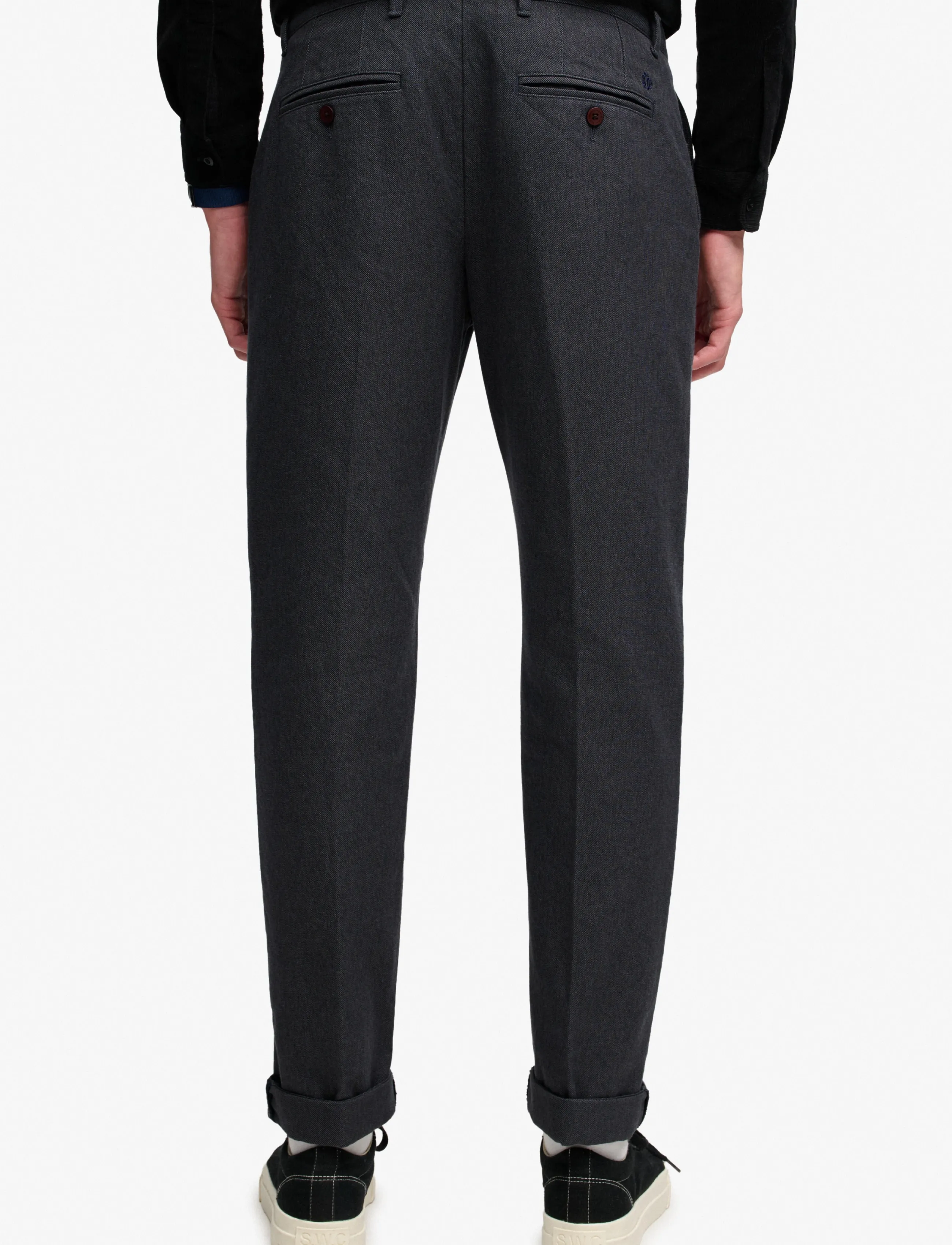 Superdry Chinos Premium Textured Regular kolgrå byxor herr – bild 4