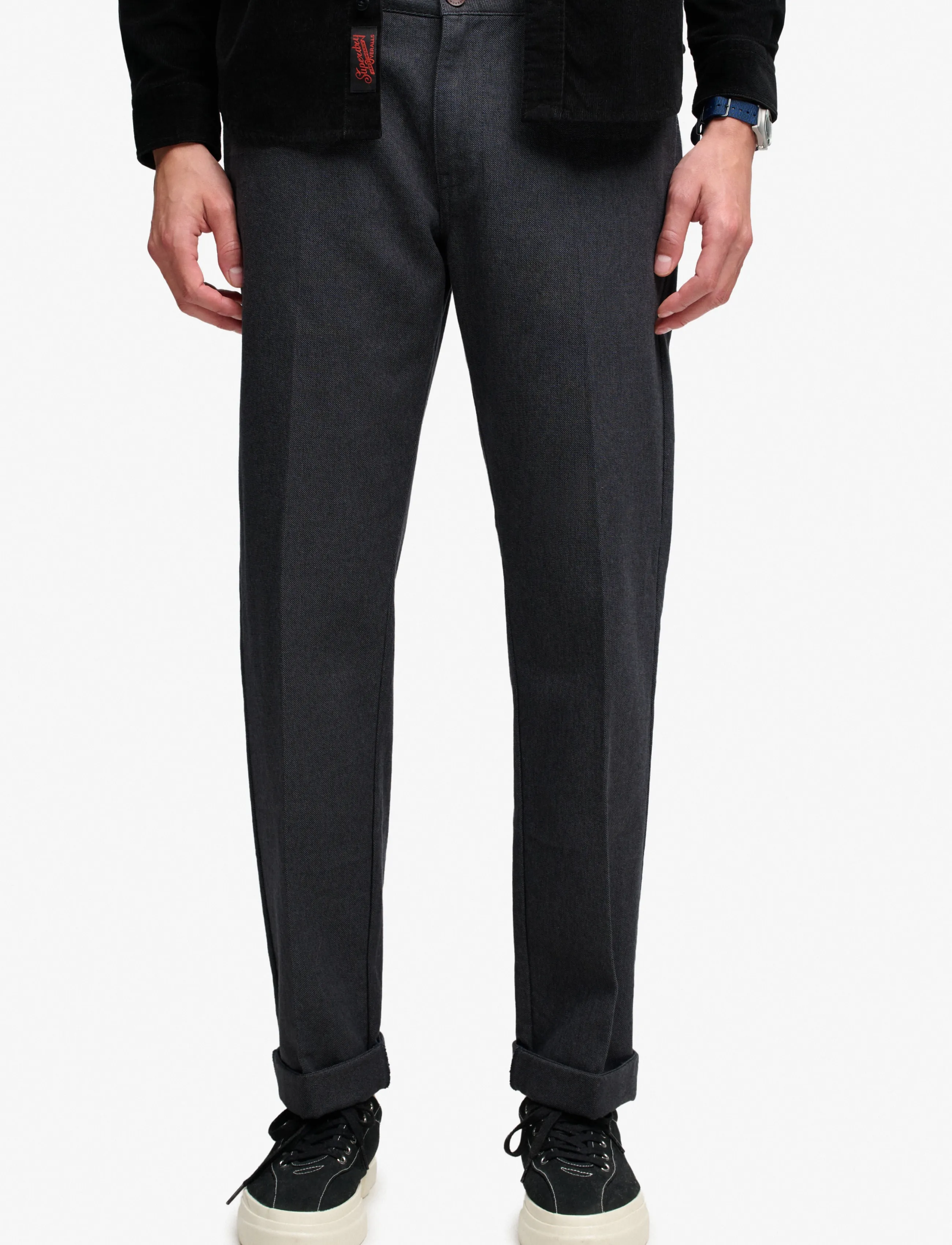 Superdry Chinos Premium Textured Regular kolgrå byxor herr – bild 5