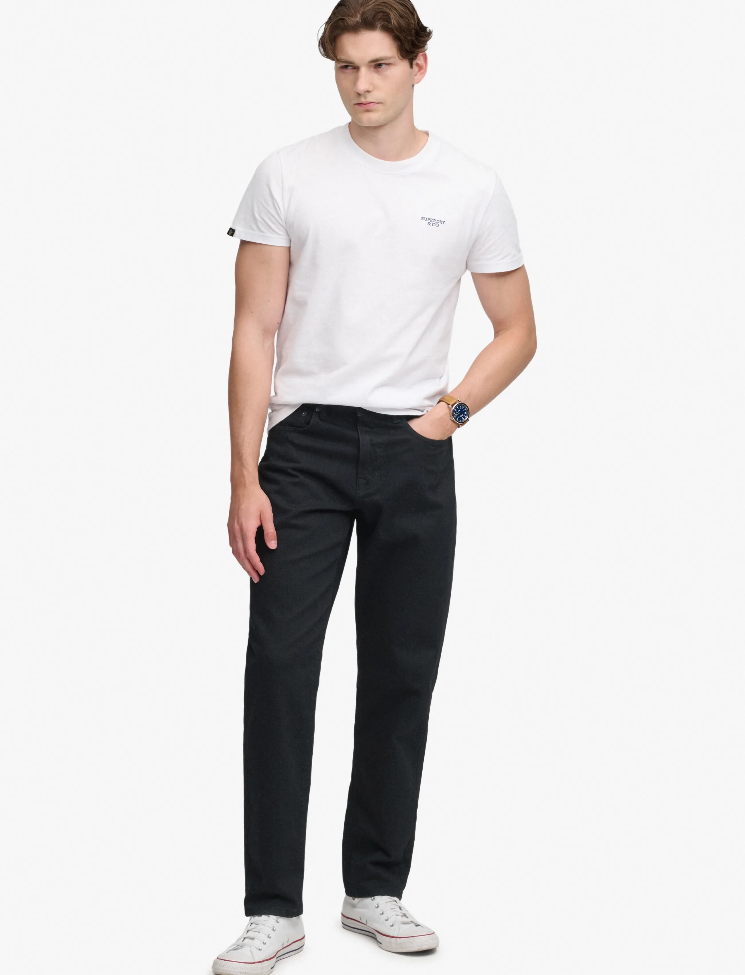 Superdry VINTAGE TAPERED JEANS - Jeans - DEEP BLACK / black