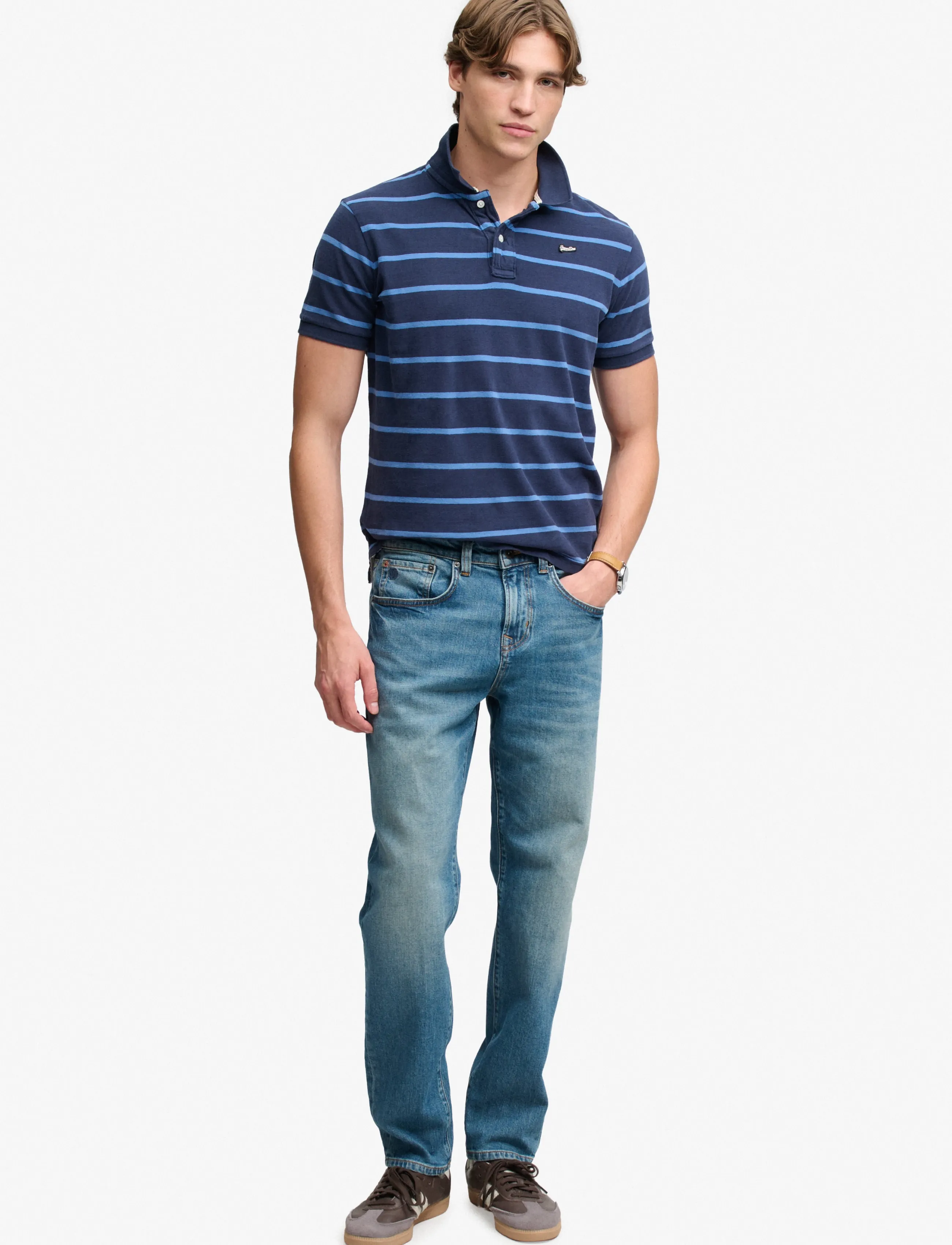 Superdry VINTAGE TAPERED JEANS - Superdry - VICKERS MID BLUE / blue